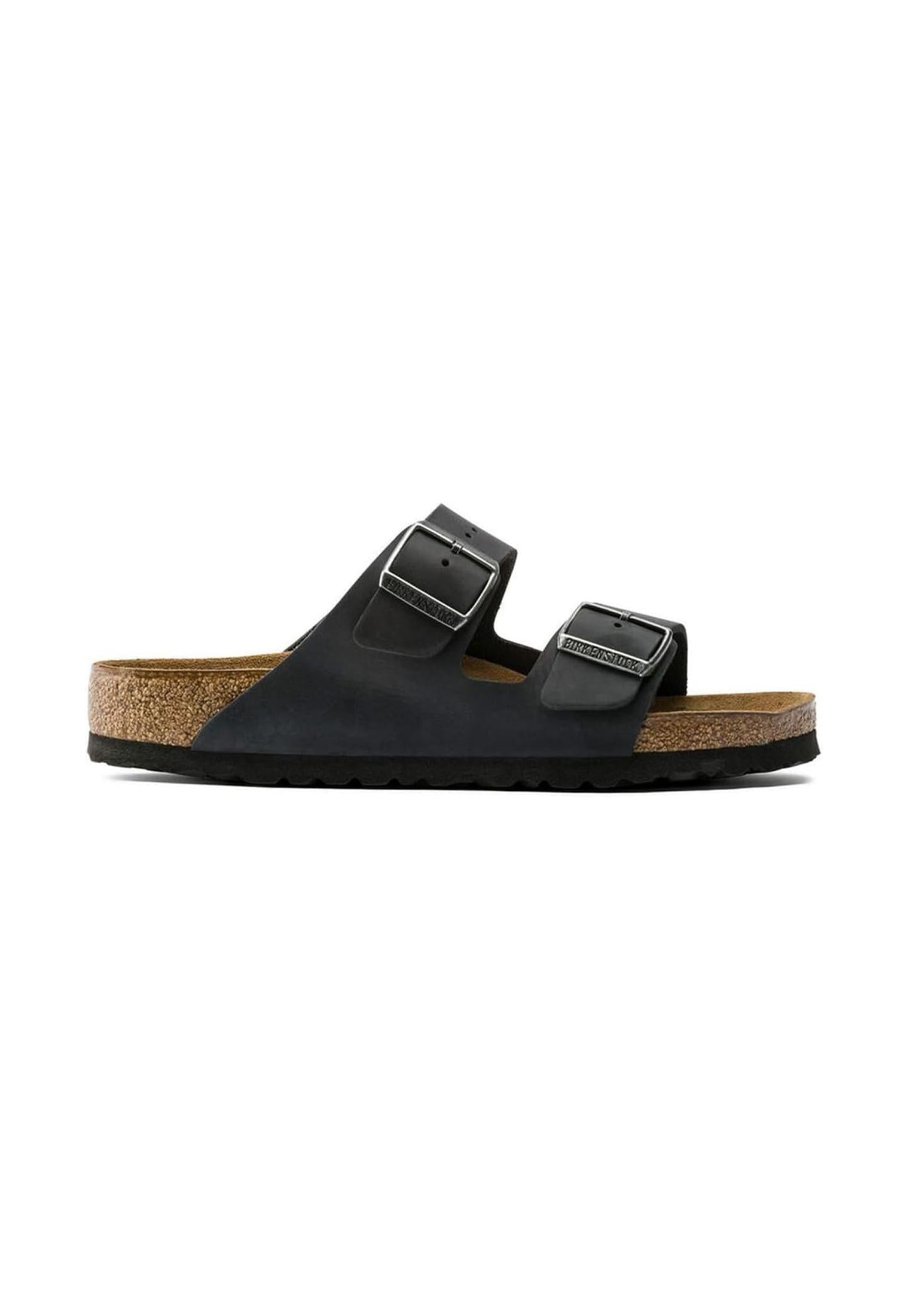 Sandali Ciabatte nere pelle Arizona Birkenstock P25 752483 SFB black BIRKENSTOCK 
