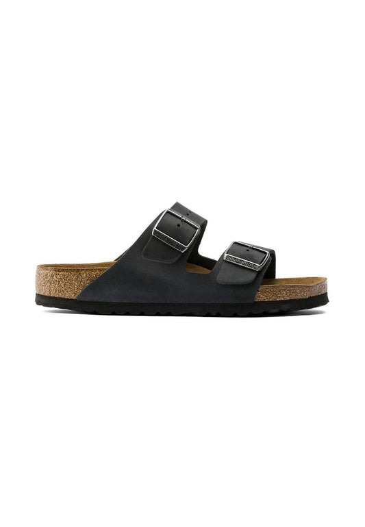 Sandali Ciabatte nere pelle Arizona Birkenstock P25 752483 SFB black BIRKENSTOCK 