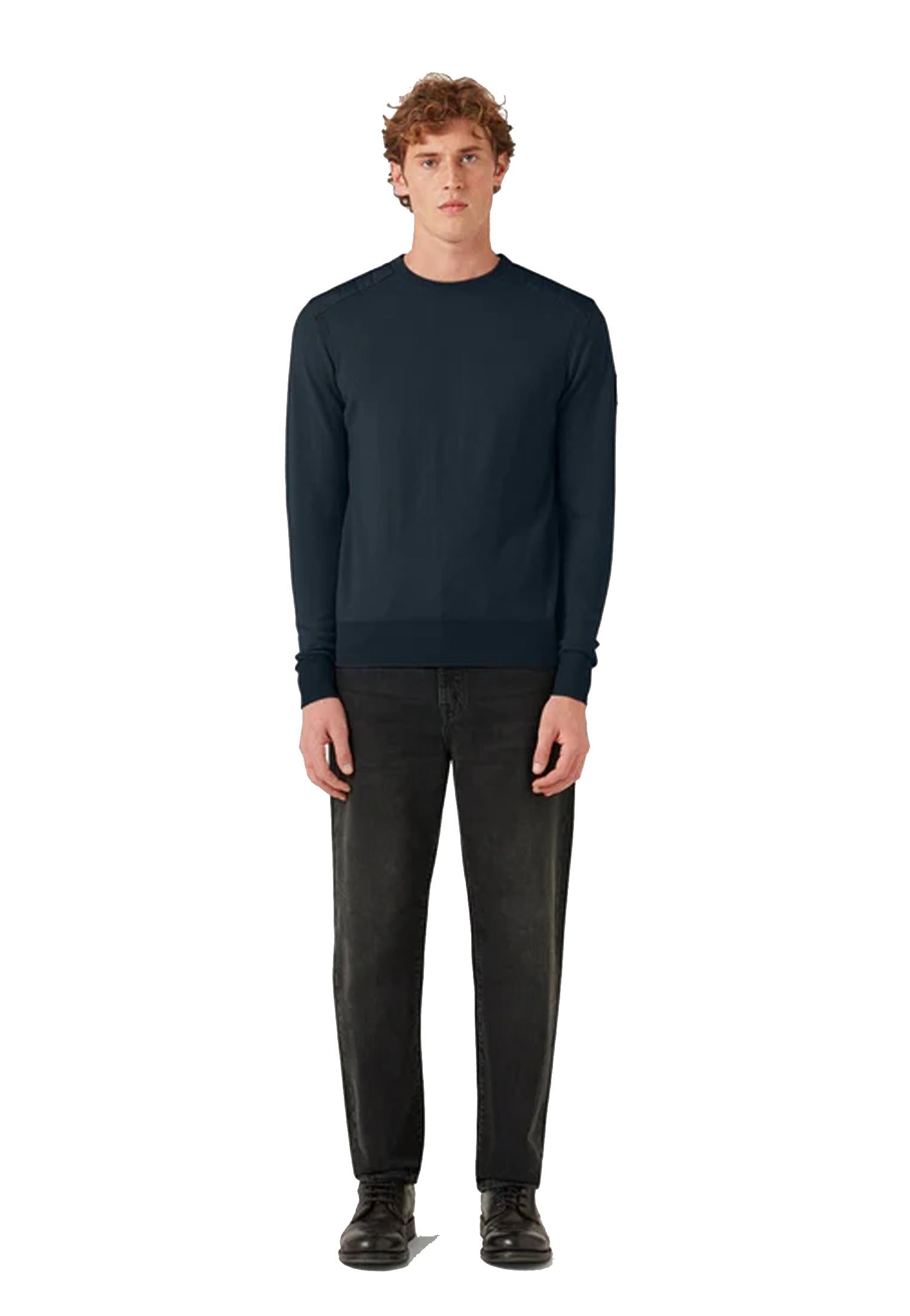 Maglione girocollo lana merino blu scuro Kerrigan Belstaff A25 105304 DKINK BELSTAFF 