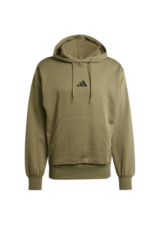 Felpa con cappuccio verde oliva Essentials Feelcozy Adidas P26 JE3799 OLISTR/BLACK ADIDAS 