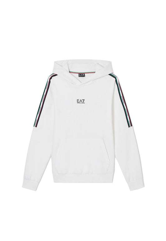 Felpa con cappuccio bianca Italia misto cotone EA7 Armani P26 7M001864 AF12660 U0002U0002 EA7 