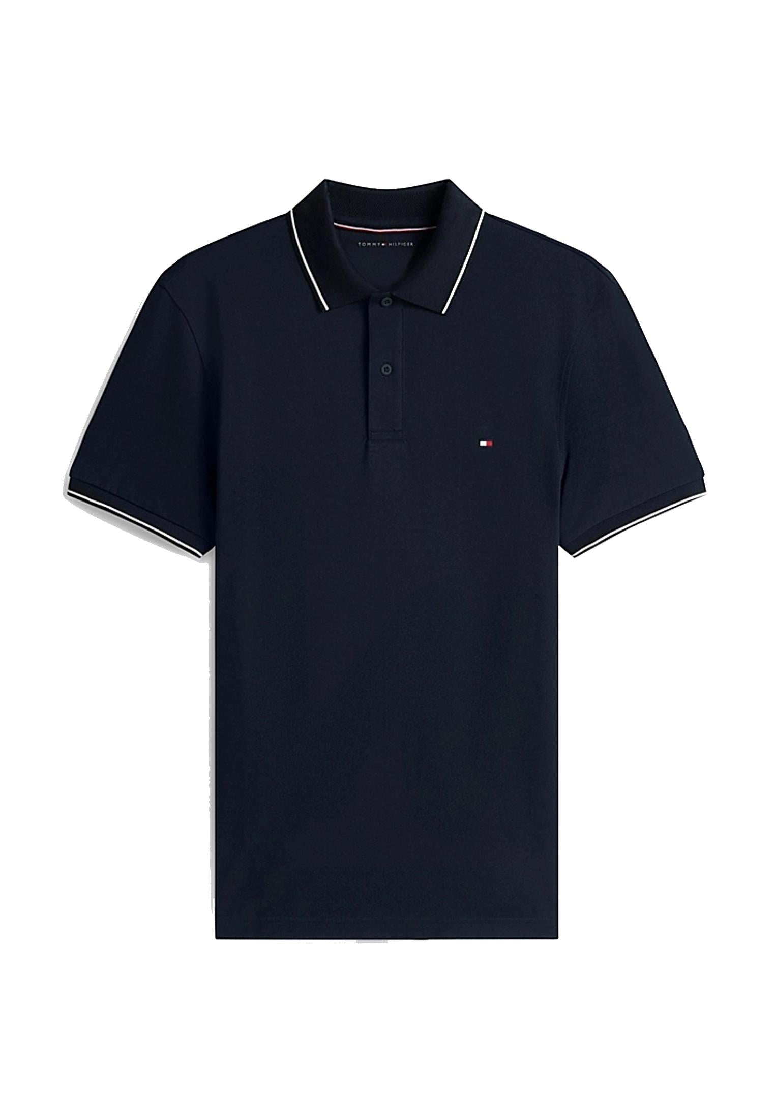 Polo blu bordo bianco Performance Regular Fit cotone Tommy Hilfiger P26 MW0MW37310DW5 DW5DW5 TOMMY HILFIGER 