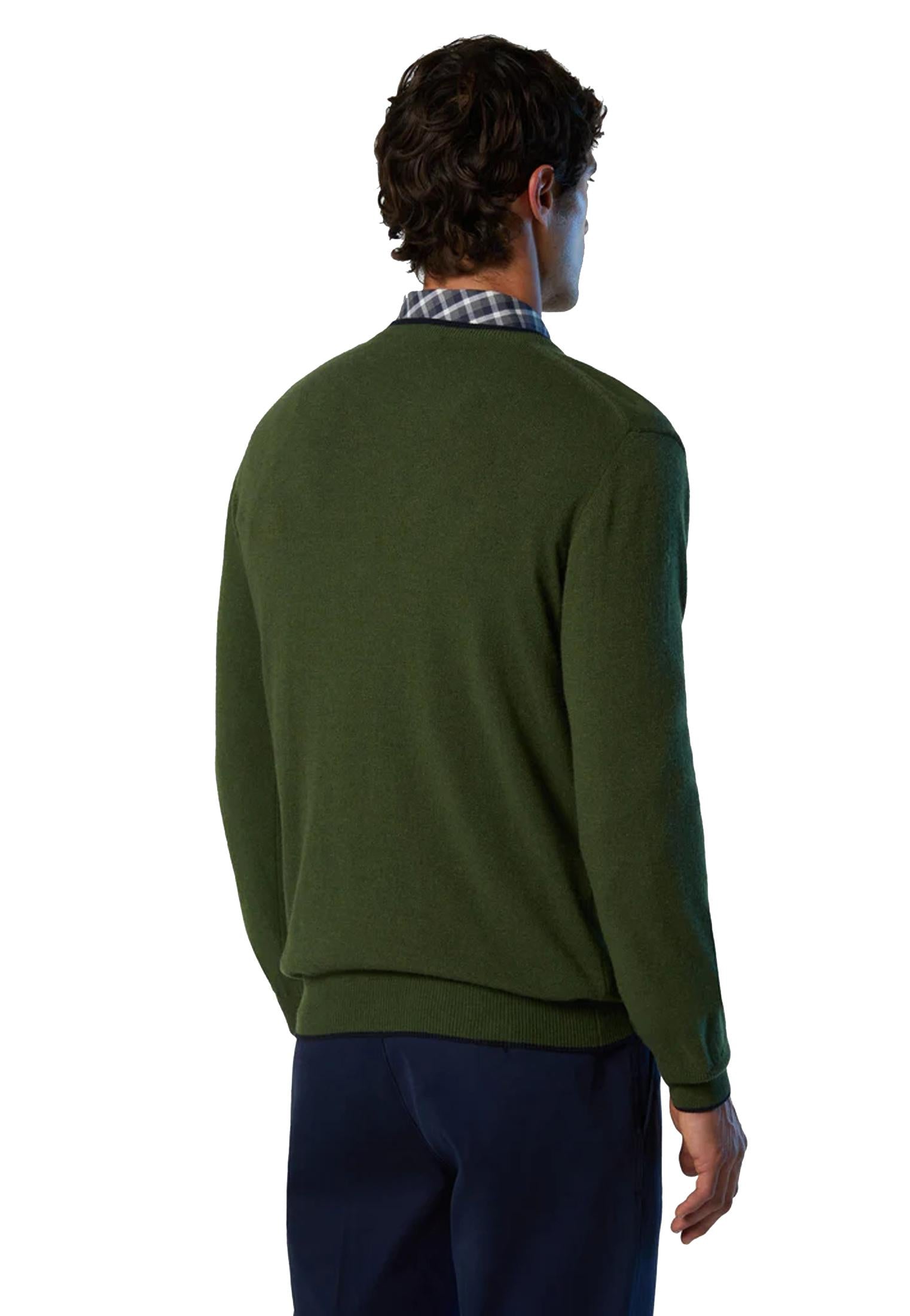 Maglione girocollo logo ricamato verde North Sails A25 699775 04360436 NORTH SAILS 