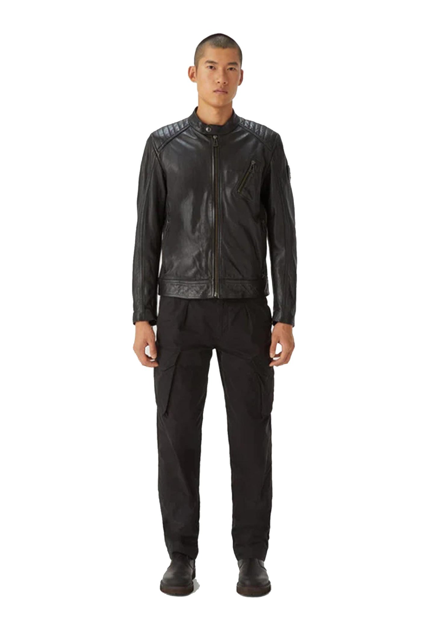 Giacca V Racer nera pelle Belstaff A25 100038 BLACK BELSTAFF 