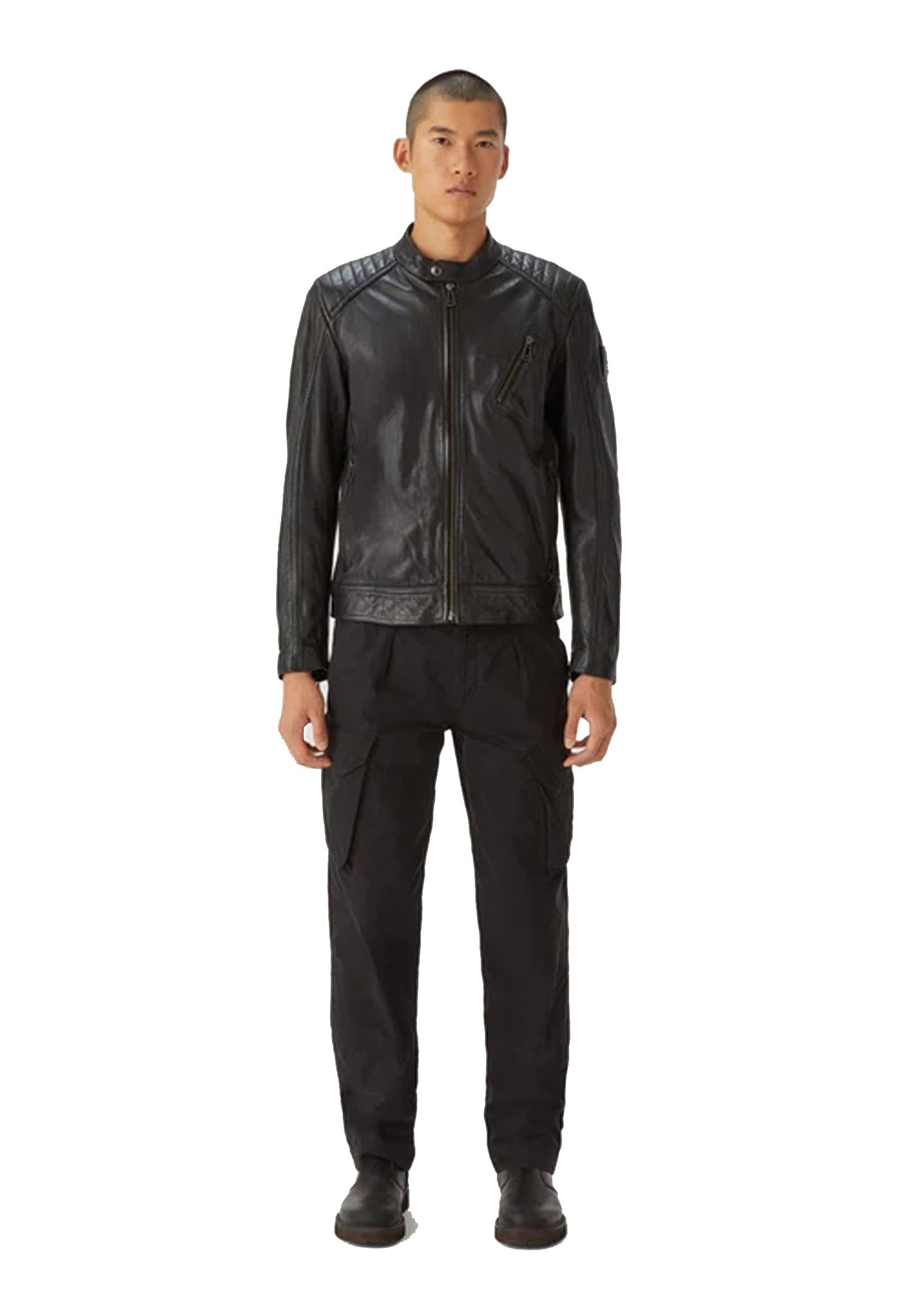 Giacca V Racer nera pelle Belstaff A25 100038 BLACK BELSTAFF 