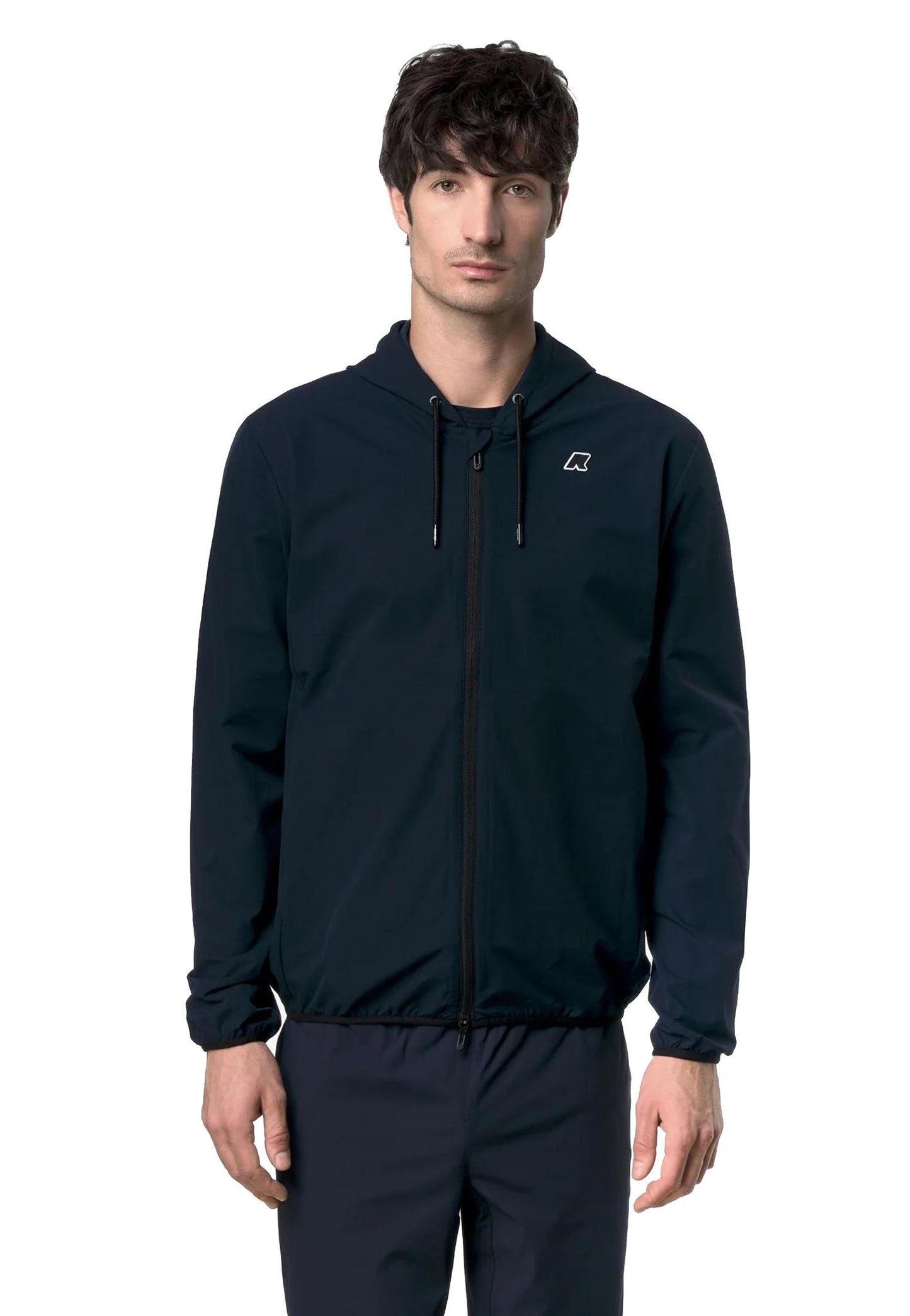Giacca antivento antipioggia blu con cappuccio Journeer K-way P26 K5138FW K89K89 K-WAY 