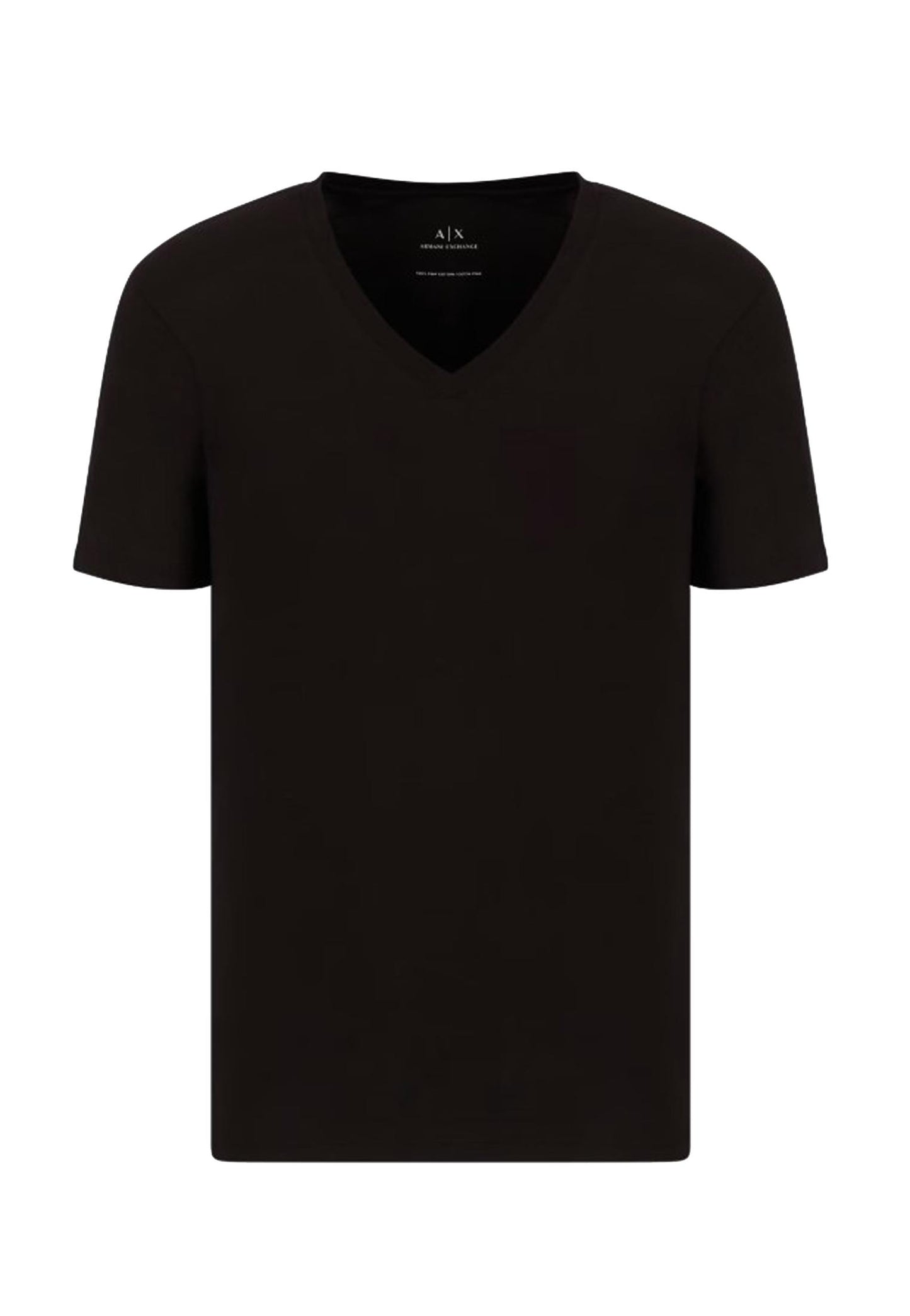 T-shirt nera scollo v cotone Armani Exchange P25