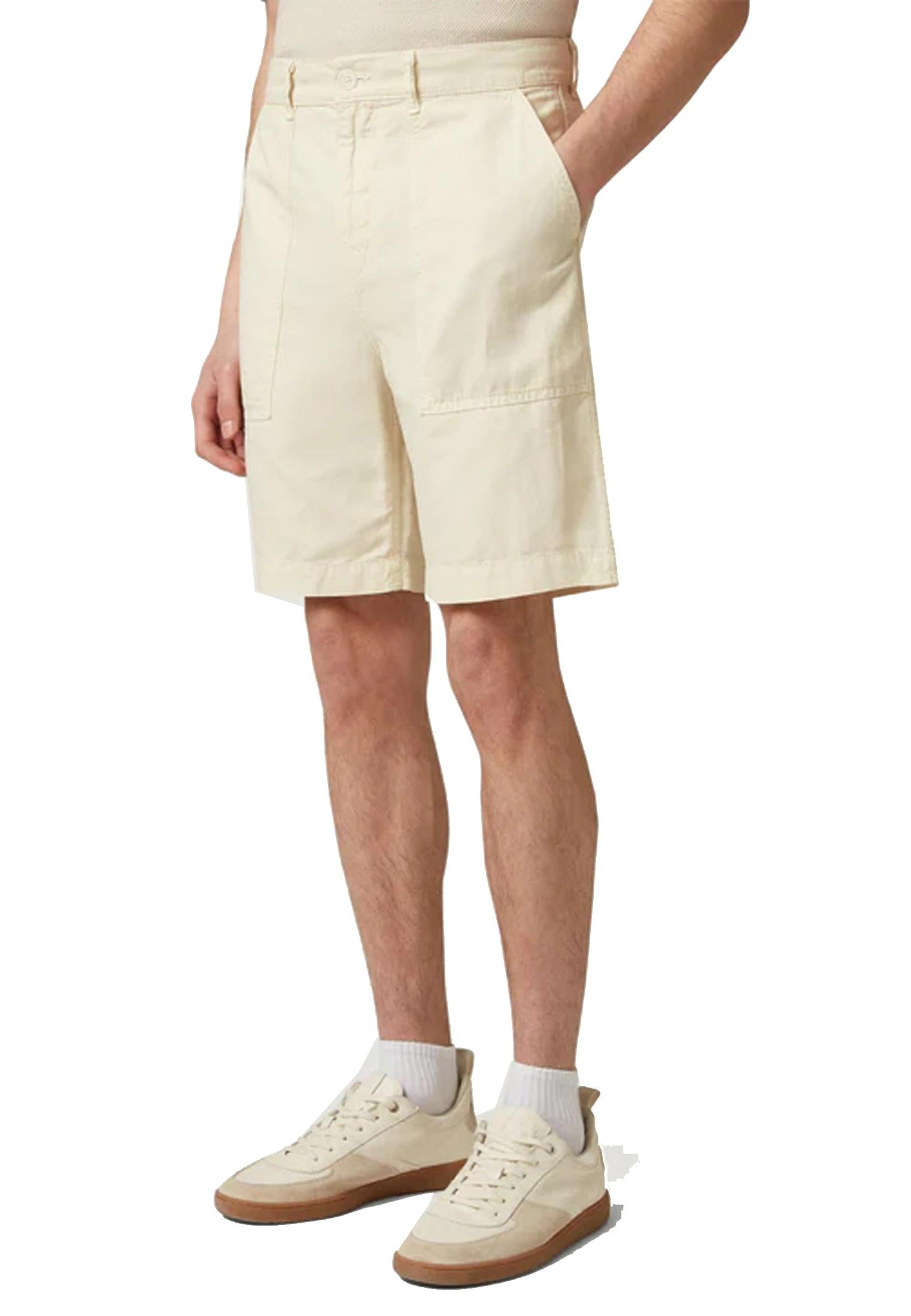 Pantaloni corti bermuda cotone e lino beige Maritime Belstaff P26 106385 Silver BirchSilver Birch BELSTAFF 