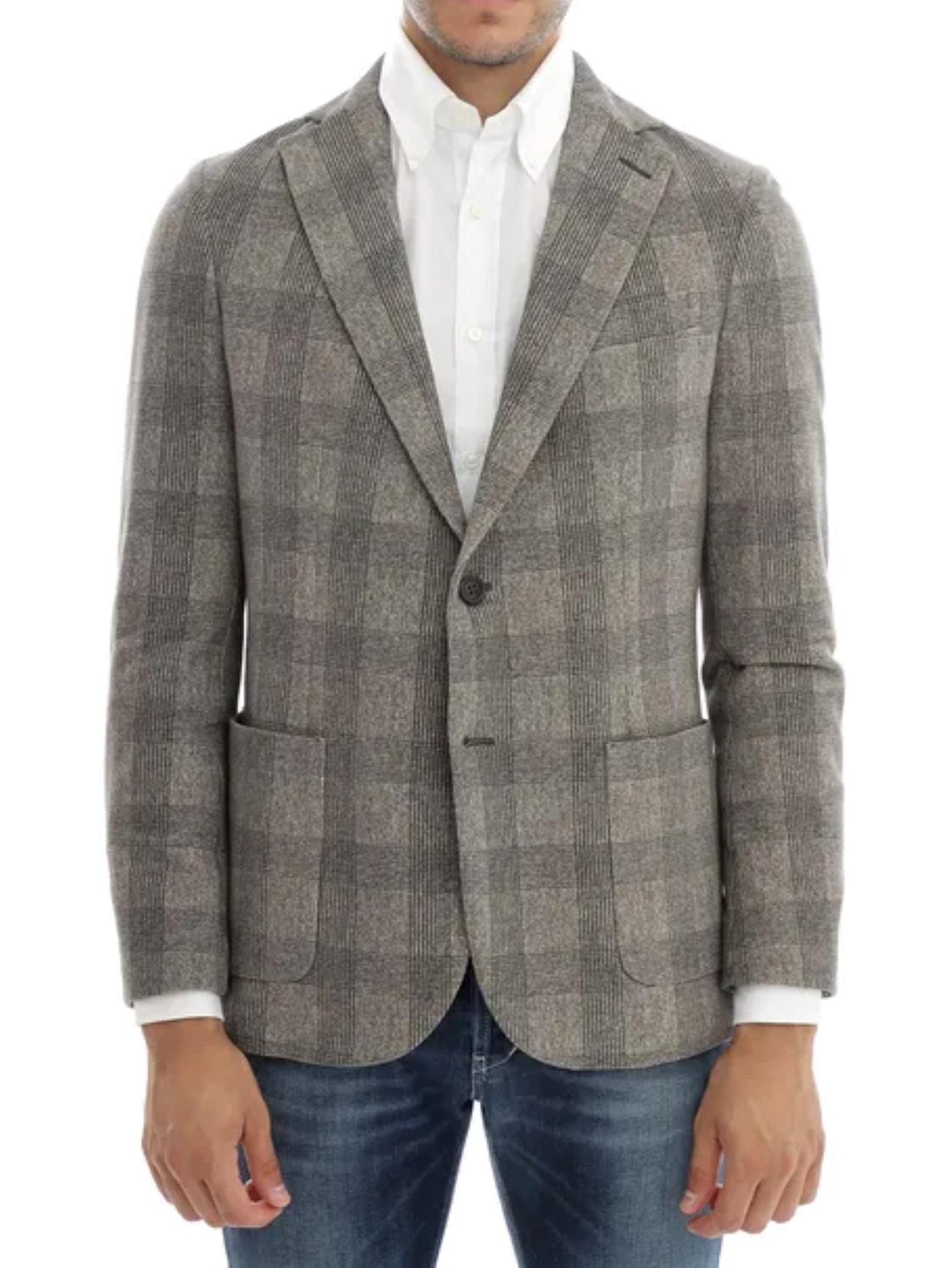 Giacca blazer monopetto con tasche frontali peltro Circolo 1901 A24
