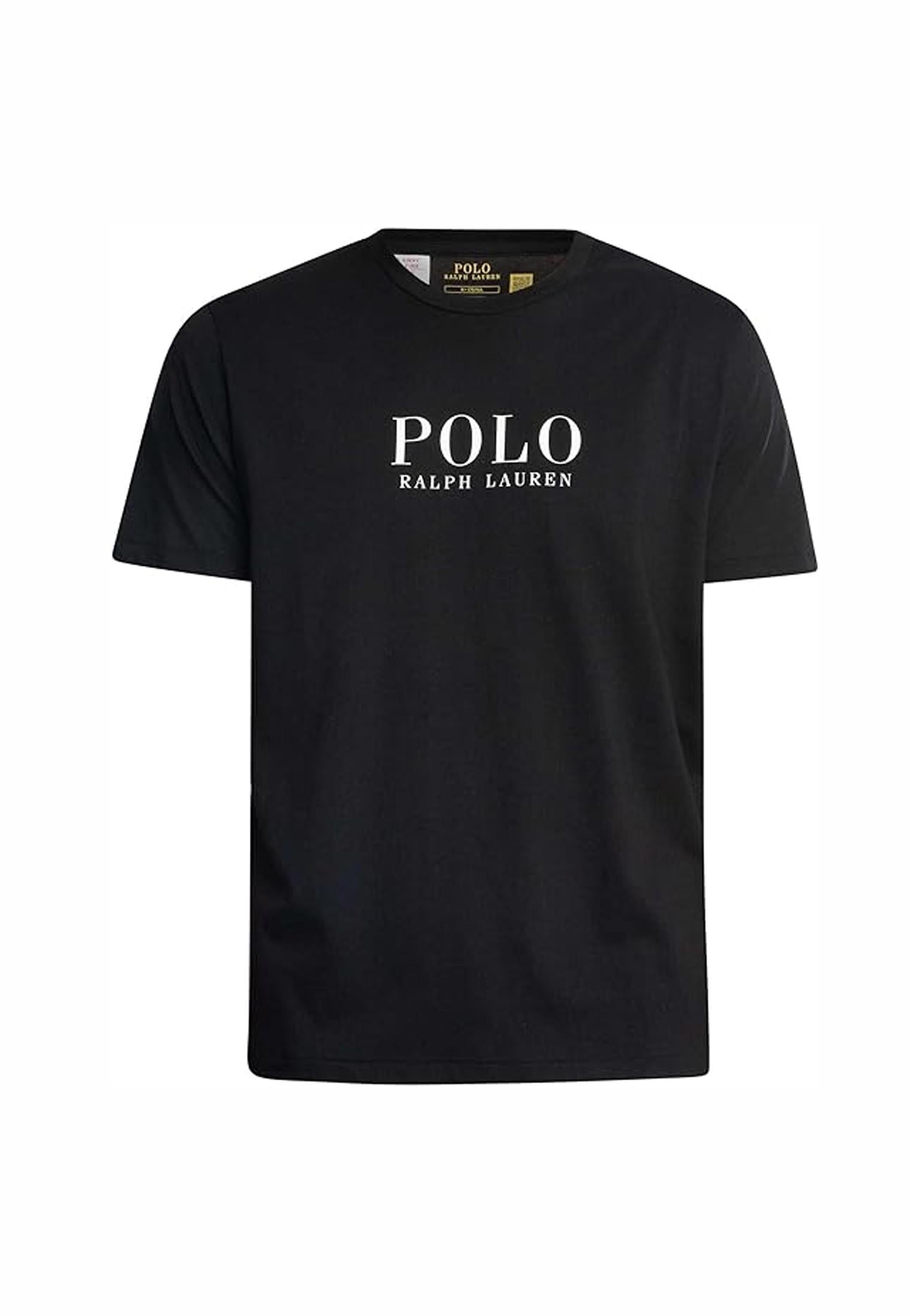 T-shirt girocollo nera cotone scritta grande Polo Ralph Lauren P26 714899613004 POLO BLACK POLO RALPH LAUREN 