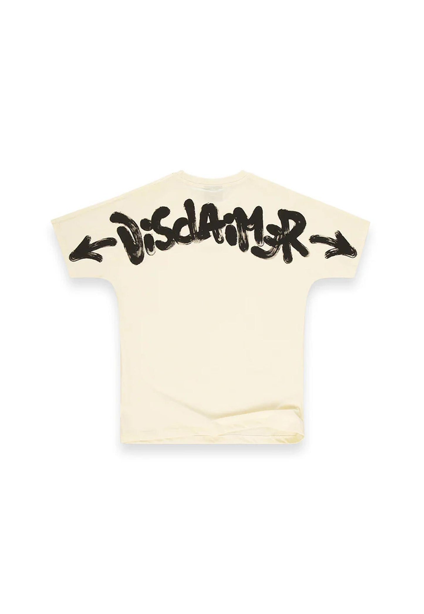 T-shirt girocollo cotone bianca Disclaimer A25 25IDS55117 //LATTE/MILITARE DISCLAIMER 