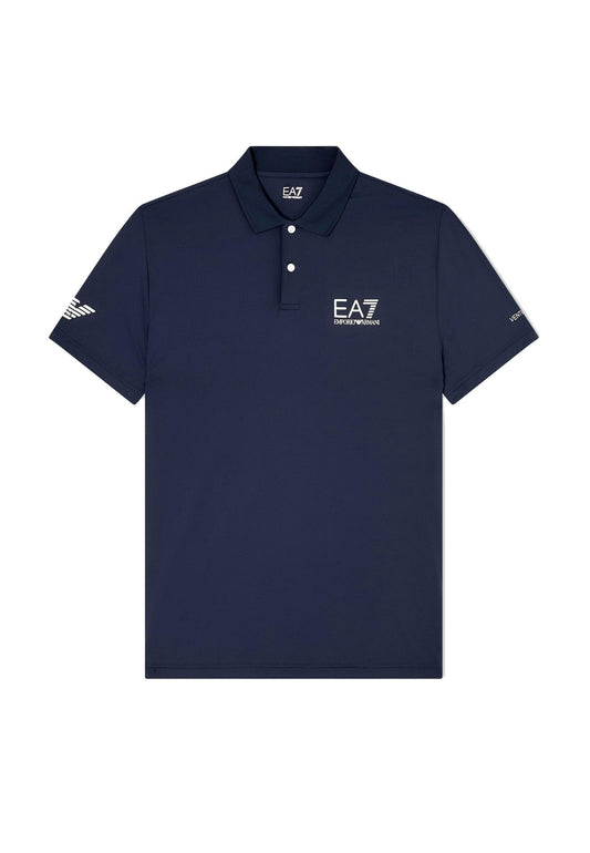 Polo blu maniche corte sportiva Ventus7 EA7 Armani A25 8NPF23 PJEMZ 15541554 EA7 TENNIS 