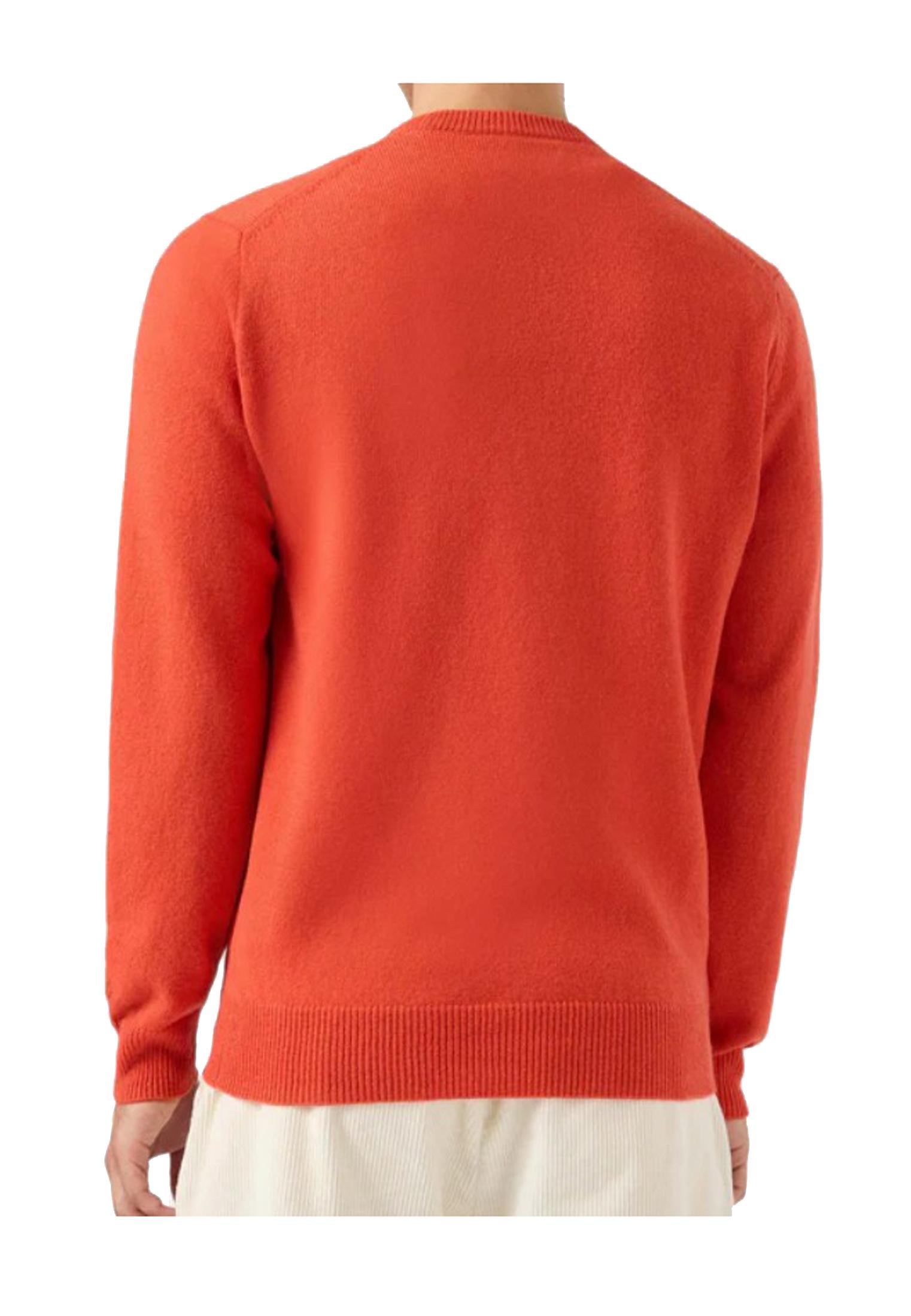 Maglione girocollo arancione lana Regent MC2 Saint Barth A25 REGE011 00039I00039I MC2 