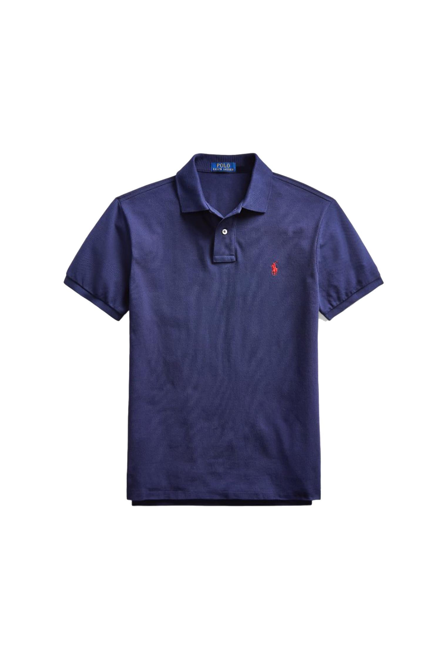 Polo manica corta cotone slim fit blu Polo Ralph Lauren P26 710782592008 NEWPORT NAVY/C3870 POLO RALPH LAUREN 