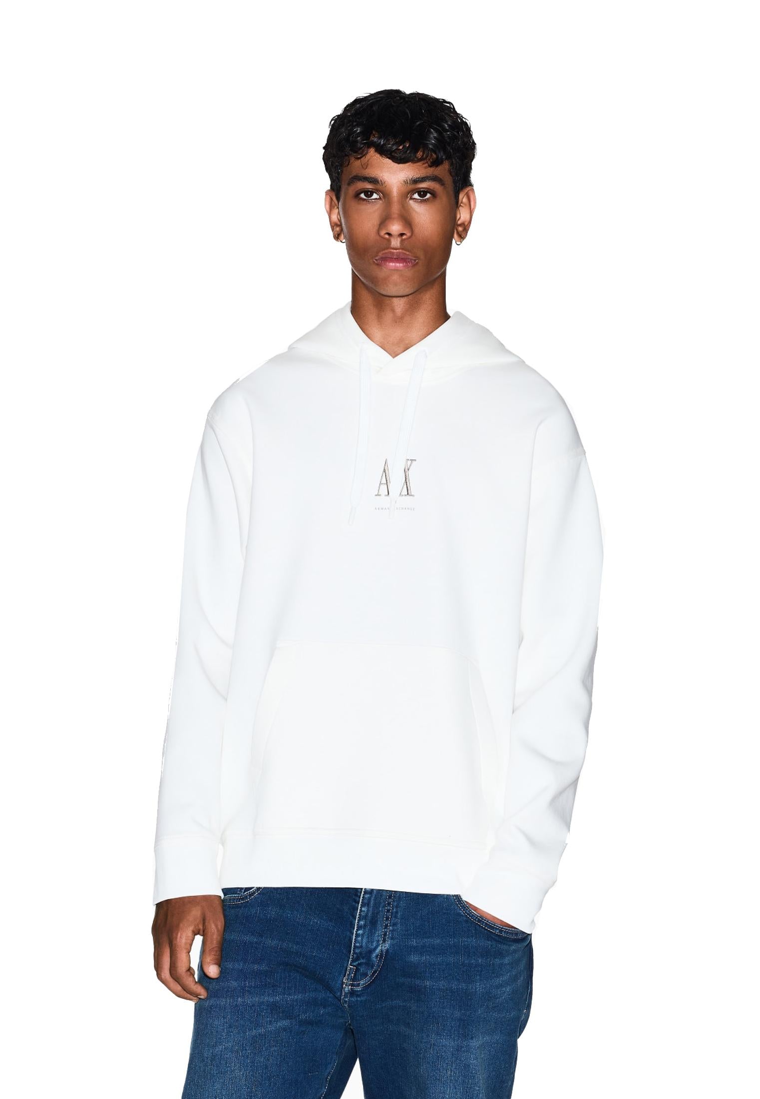 Felpa con cappuccio bianca misto cotone Armani Exchange A25 XM000369 AF10818 U0009U0009 ARMANI EXCHANGE 