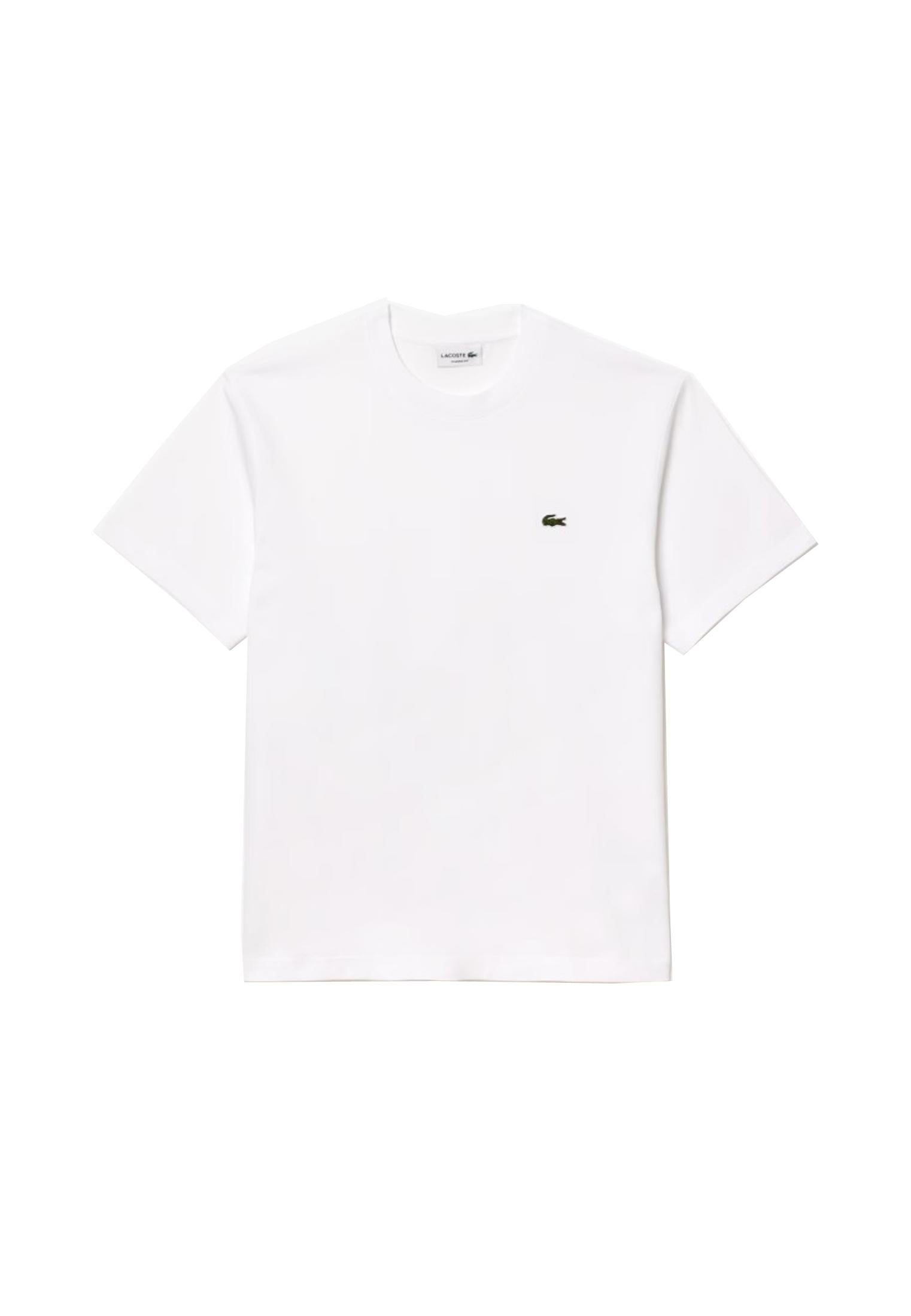 T-shirt bianca girocollo cotone classic fit Lacoste A25 TH7318 001001 LACOSTE 