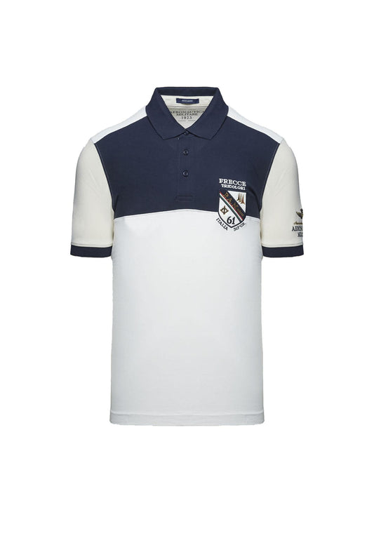 Polo a manica corta bianca Frecce Tricolori Aeronautica Militare P26 261PO1915UP00191 9472394723 AERONAUTICA MILITARE 