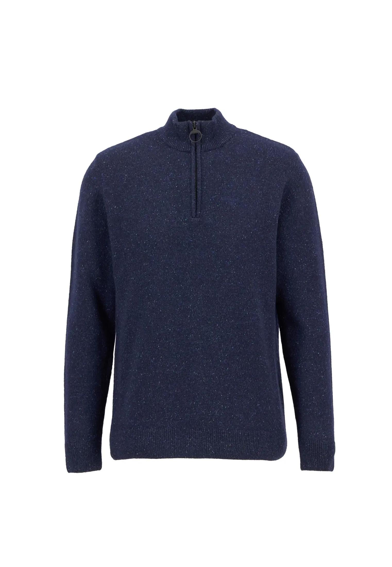 Maglione blu mezza zip lana Essential Tisbury Barbour A25 252MMKN1187 NY91NY91 BARBOUR 