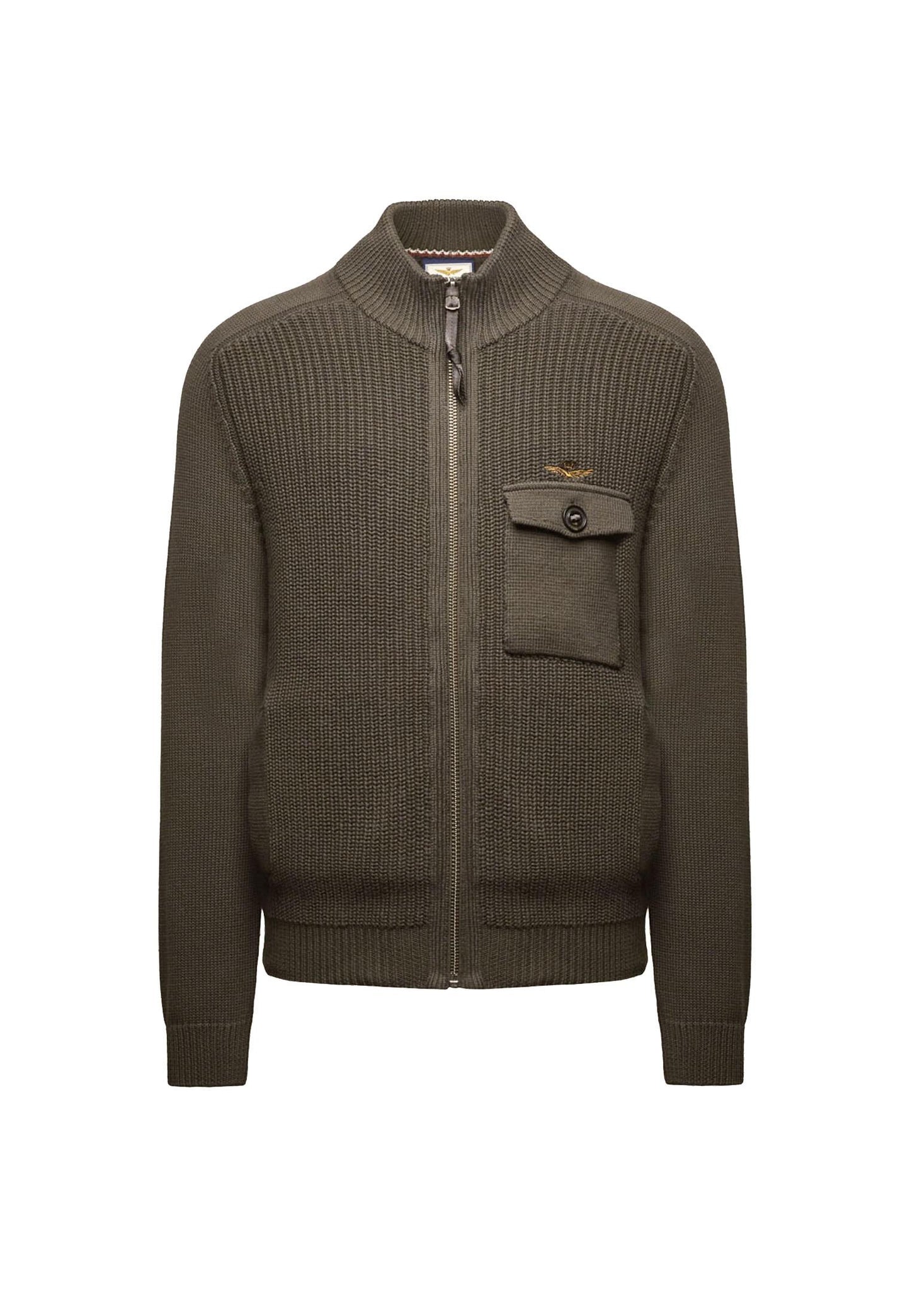 Maglia full-zip grigio cotone costa Aeronautica Militare A25 252MA1565UL00409 3440034400 AERONAUTICA MILITARE 