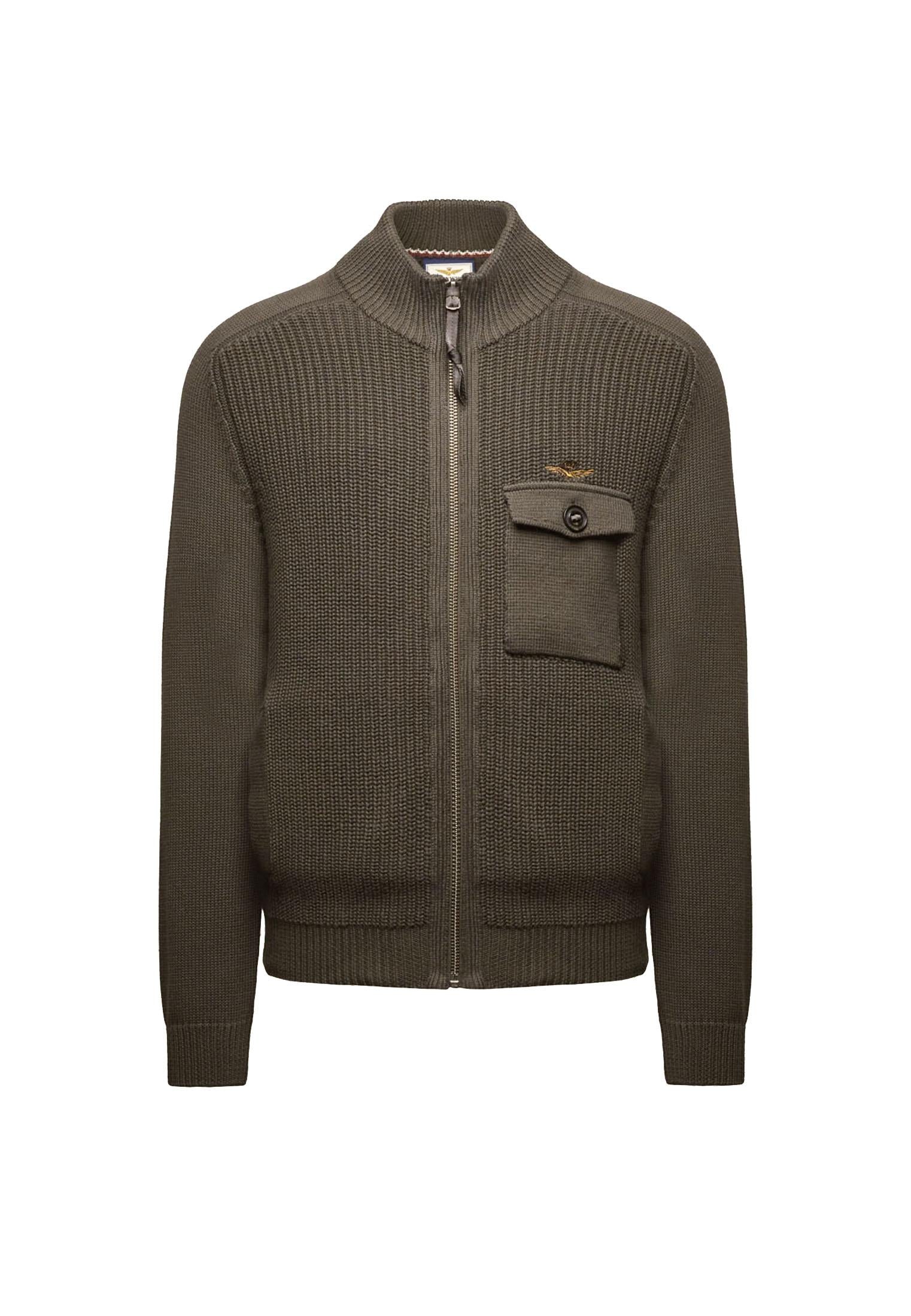 Maglia full-zip grigio cotone costa Aeronautica Militare A25 252MA1565UL00409 3440034400 AERONAUTICA MILITARE 