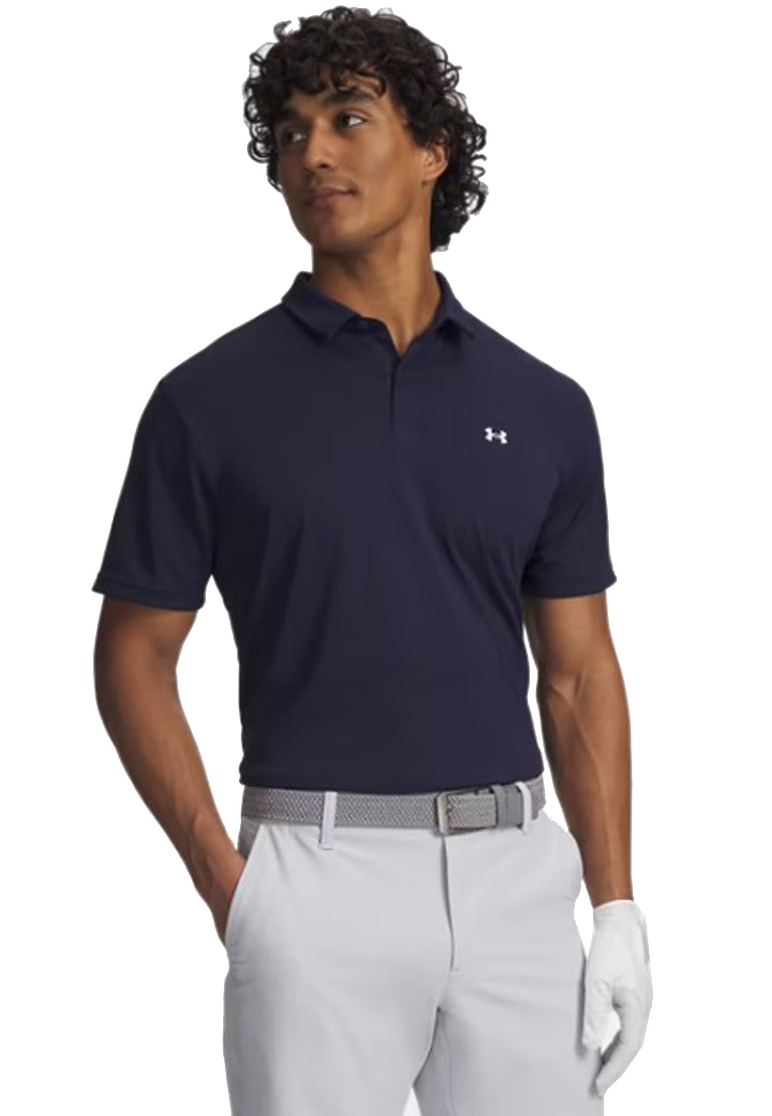 Polo a manica corta sportiva blu Golf Drive Pique Under Armour P26 77-6012303 04100410 UA GOLF 