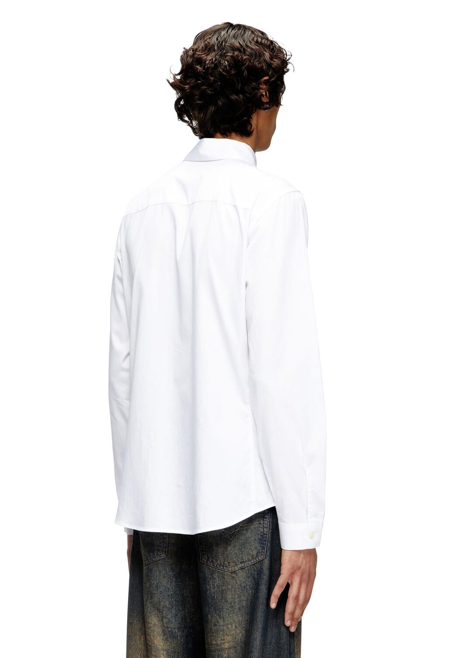 Camicia bianca cotone biologico popeline Diesel A25 A19670-0QFAV 100100 DIESEL 