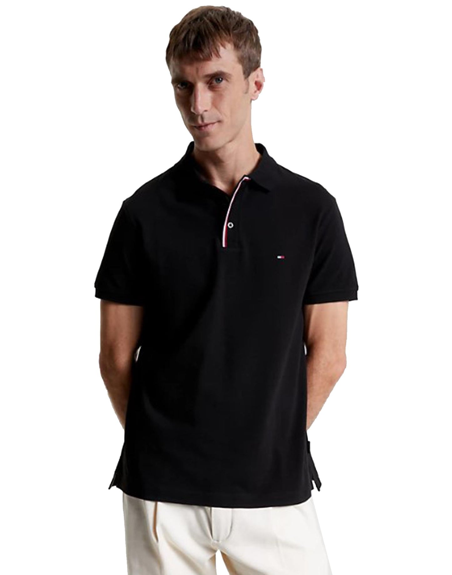Polo Piqué Cotone Nero Tommy Hilfiger A23