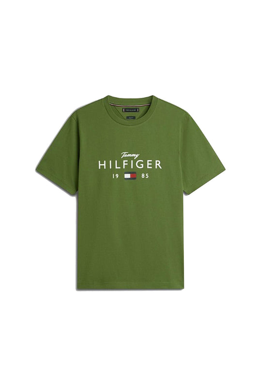 T-shirt girocollo cotone verde Tommy Hilfiger P26 MW0MW41455L01 L01L01 TOMMY HILFIGER PRE 