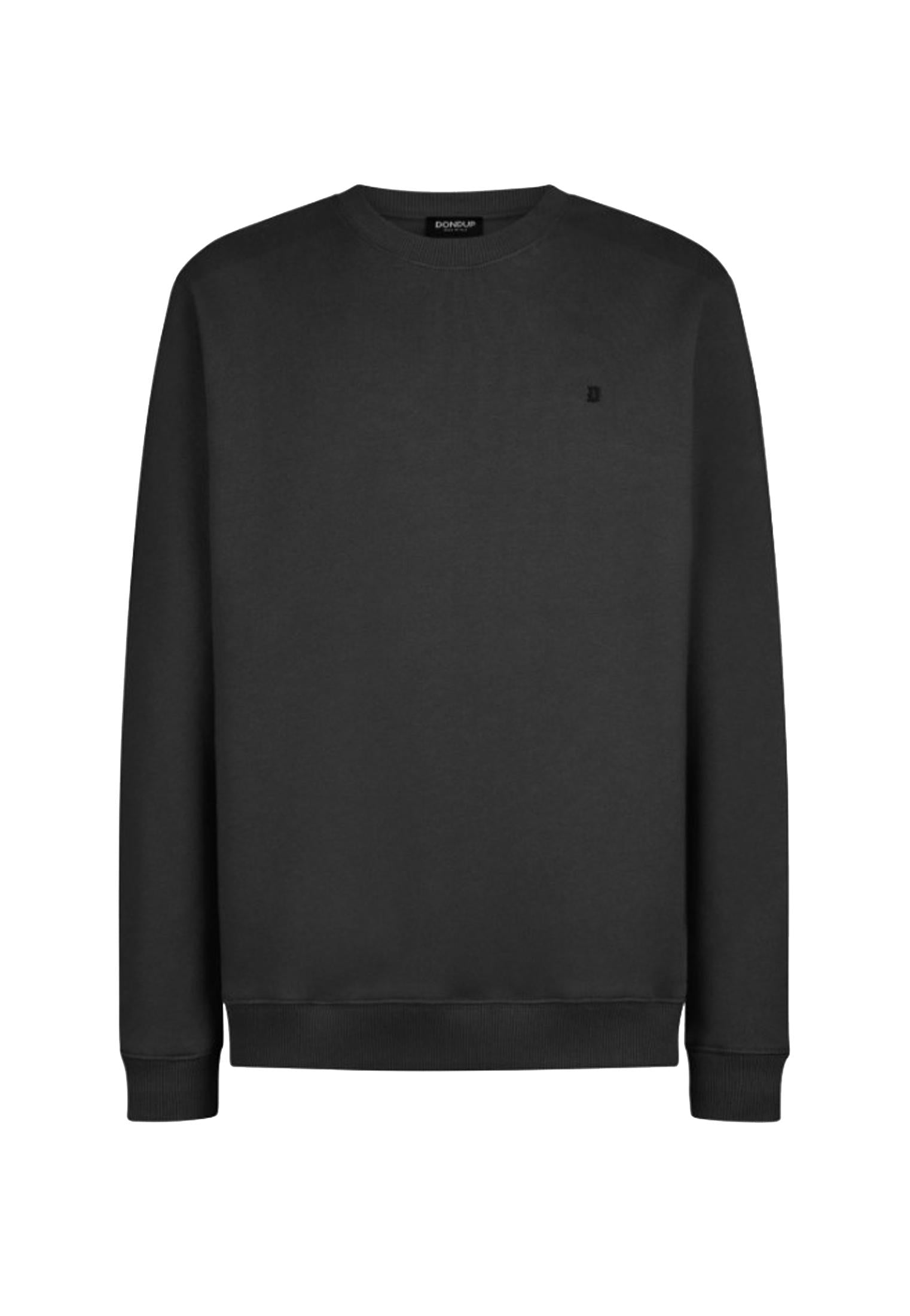 Felpa girocollo nera cotone regular fit Dondup A25 UF641 KF0196U ZL4999 DONDUP 