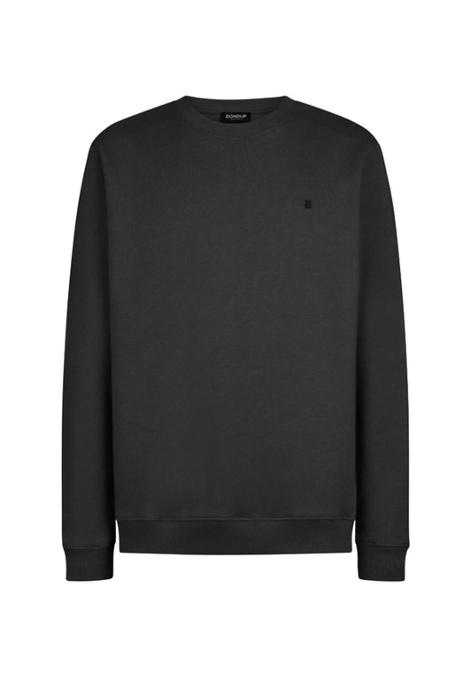 Felpa girocollo nera cotone regular fit Dondup A25 UF641 KF0196U ZL4999 DONDUP 