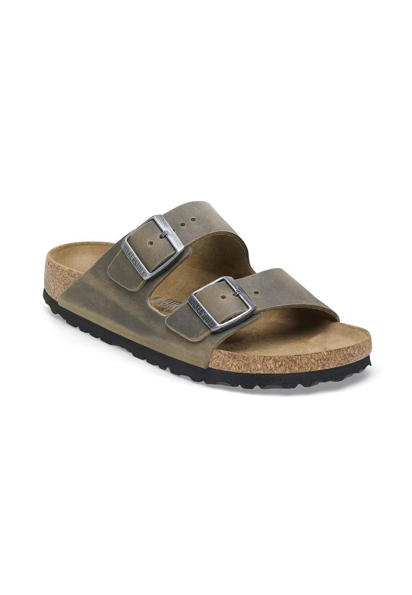 Sandalo ciabatte verde kaki pelle Arizona Birkenstock P25