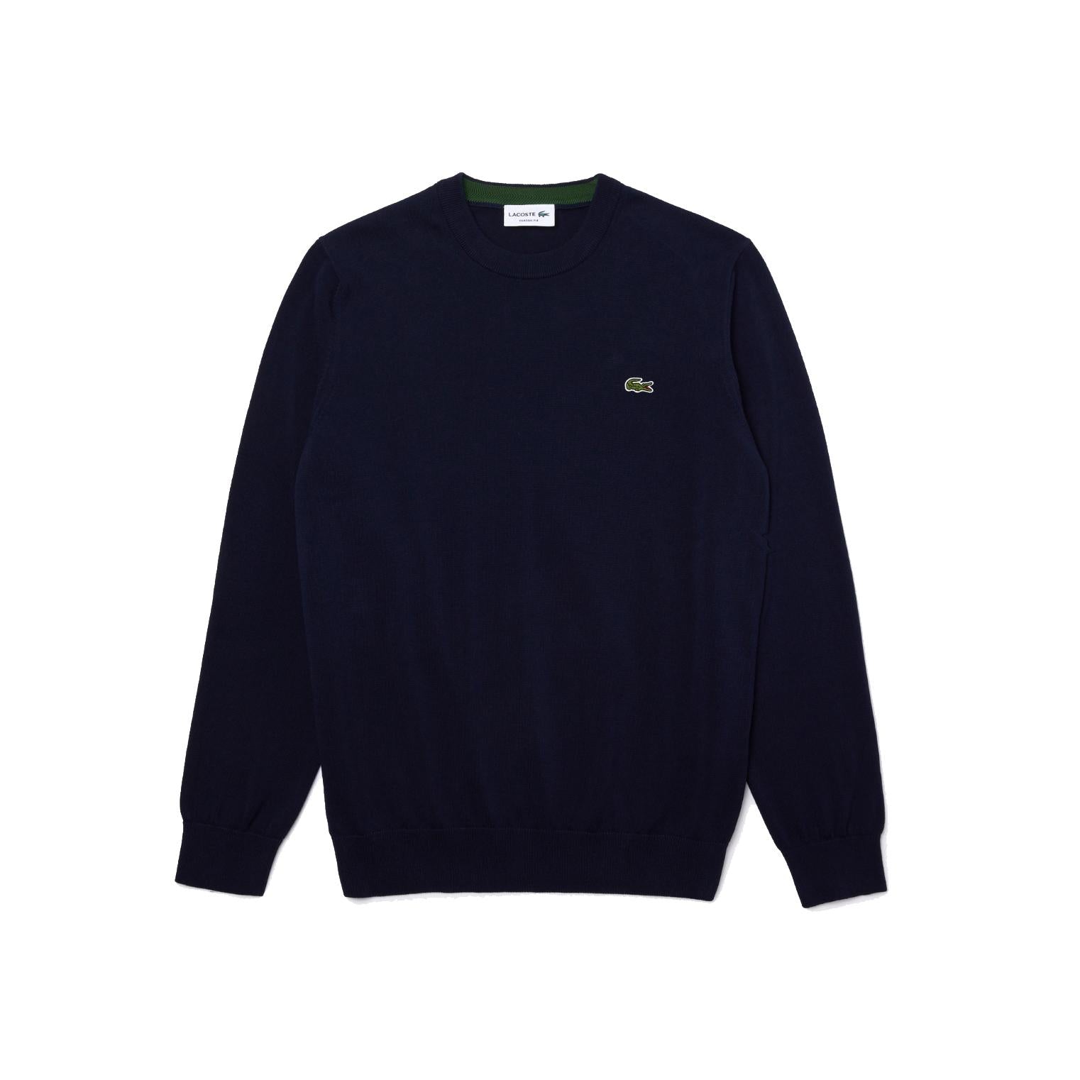 Maglione girocollo a tinta unita blu navy Lacoste A24 AH0128 166166 LACOSTE 