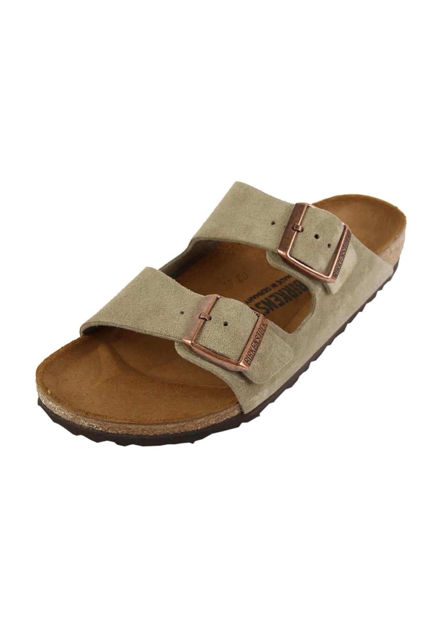 Ciabatte beige in pelle scamosciata Arizona Birkenstock P25