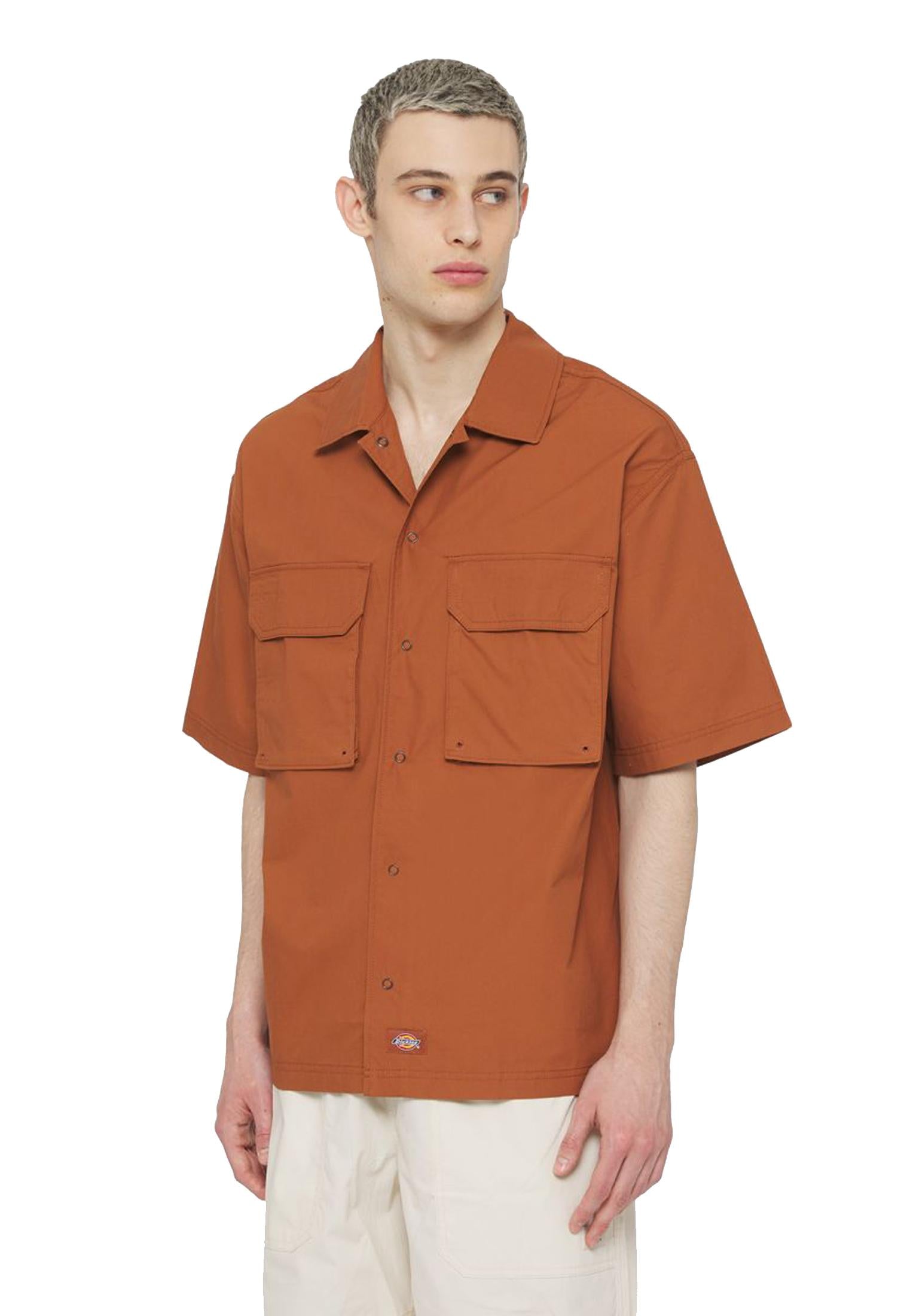Camicia maniche corte marrone workwear Fishersville Dickies P24 DK0A4YS6H161 H161 DICKIES 