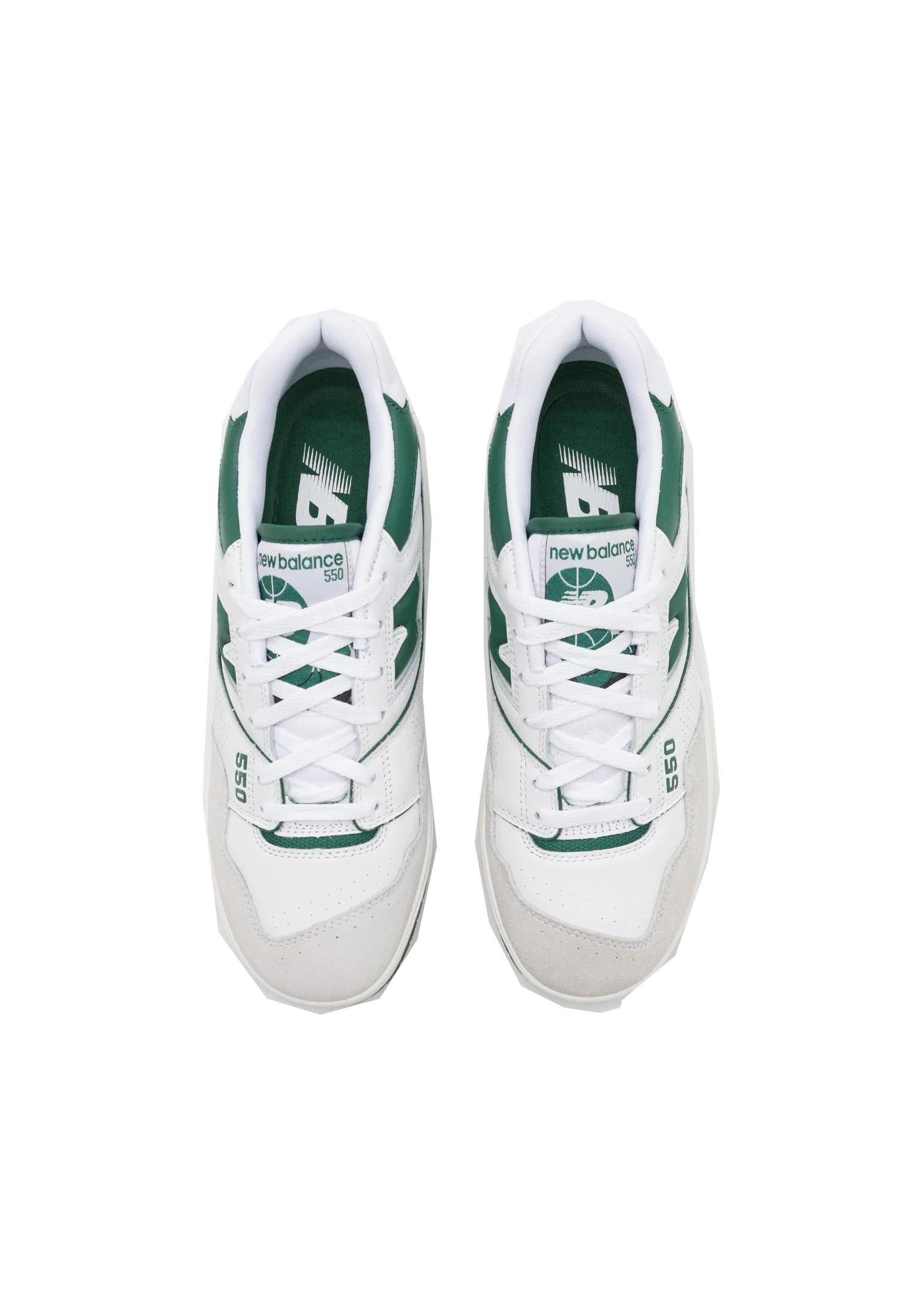 Scarpe sneakers uomo 550 bianche verdi New Balance P25 BB550WT1 WT1 NEW BALANCE 
