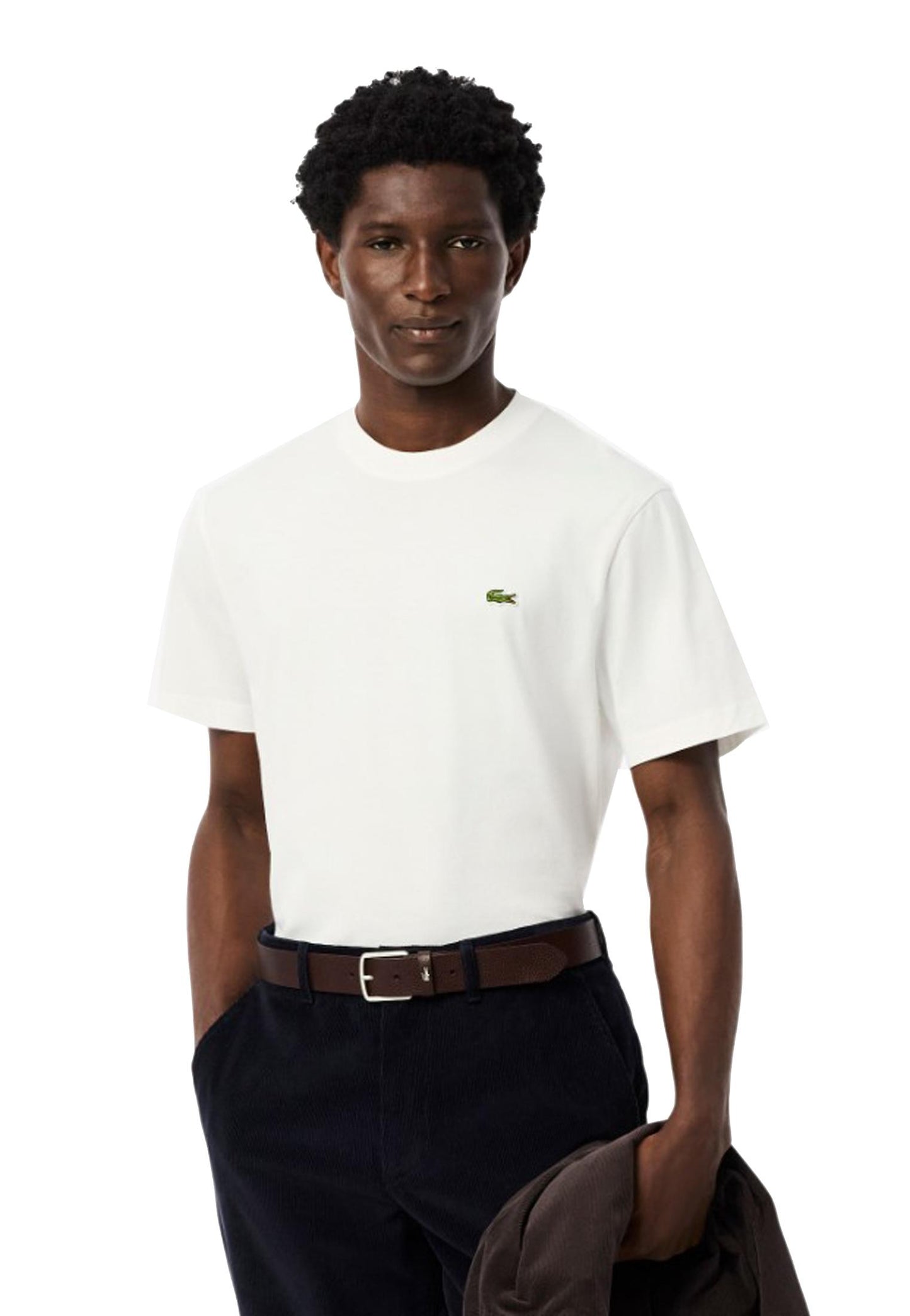 T-shirt bianca girocollo cotone classic fit Lacoste A25 TH7318 001001 LACOSTE 