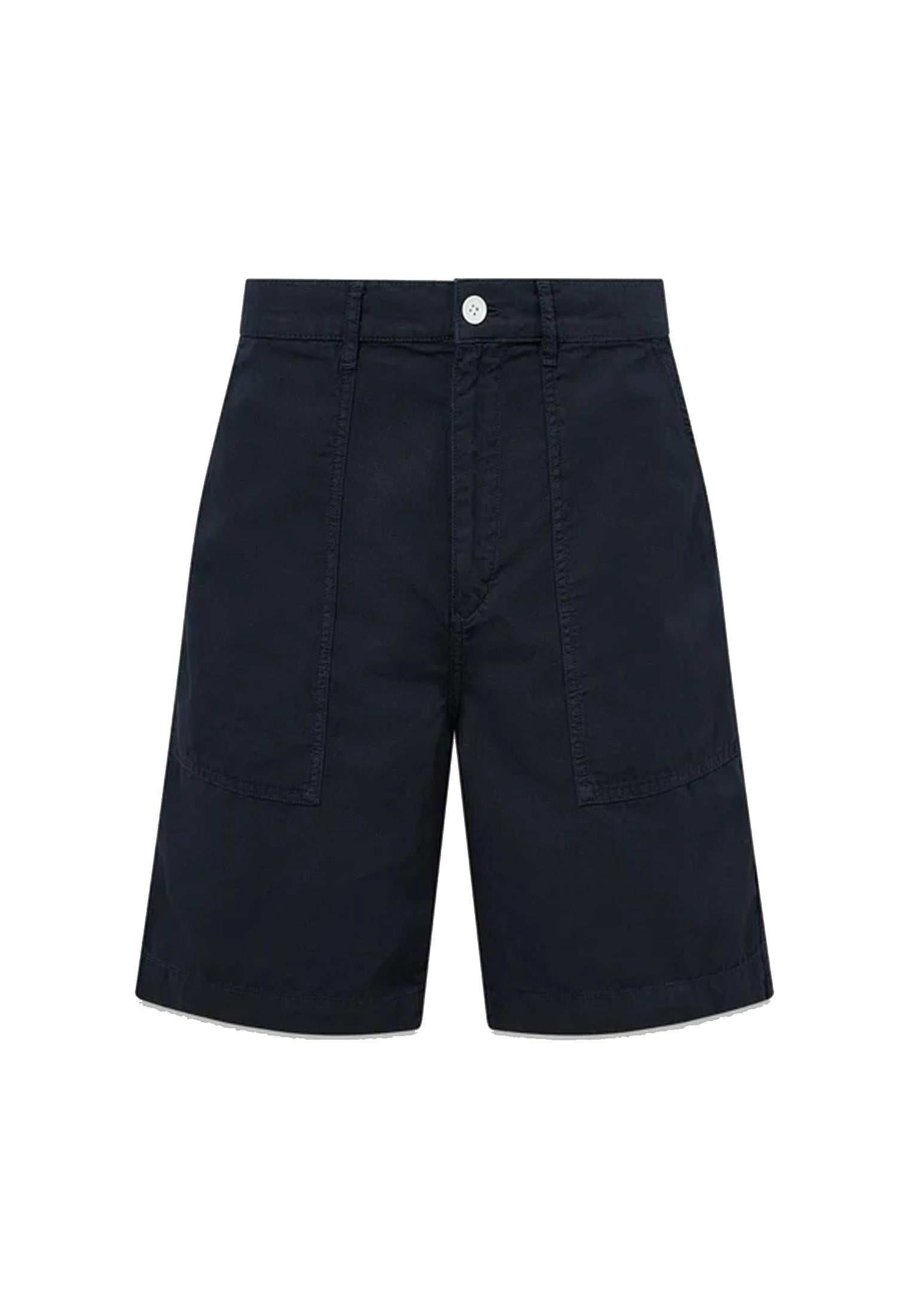 Pantaloni corti bermuda cotone e lino blu Belstaff P26 106385 Dark InkDark Ink BELSTAFF 