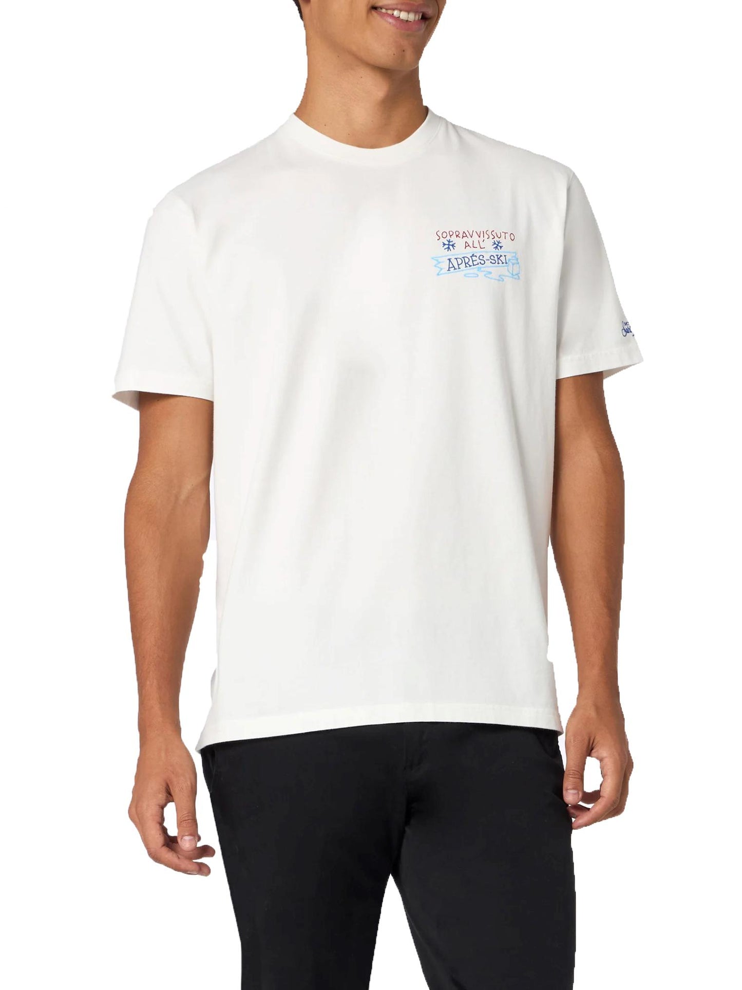 T-shirt in cotone con ricamo bianca MC2 Saint Barth A24