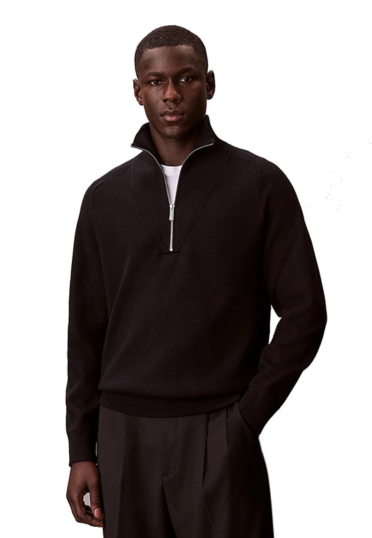 Maglia nera mezza zip tecnica Calvin Klein P26 LV040BM333UB1 UB1UB1 CALVIN KLEIN PRE 