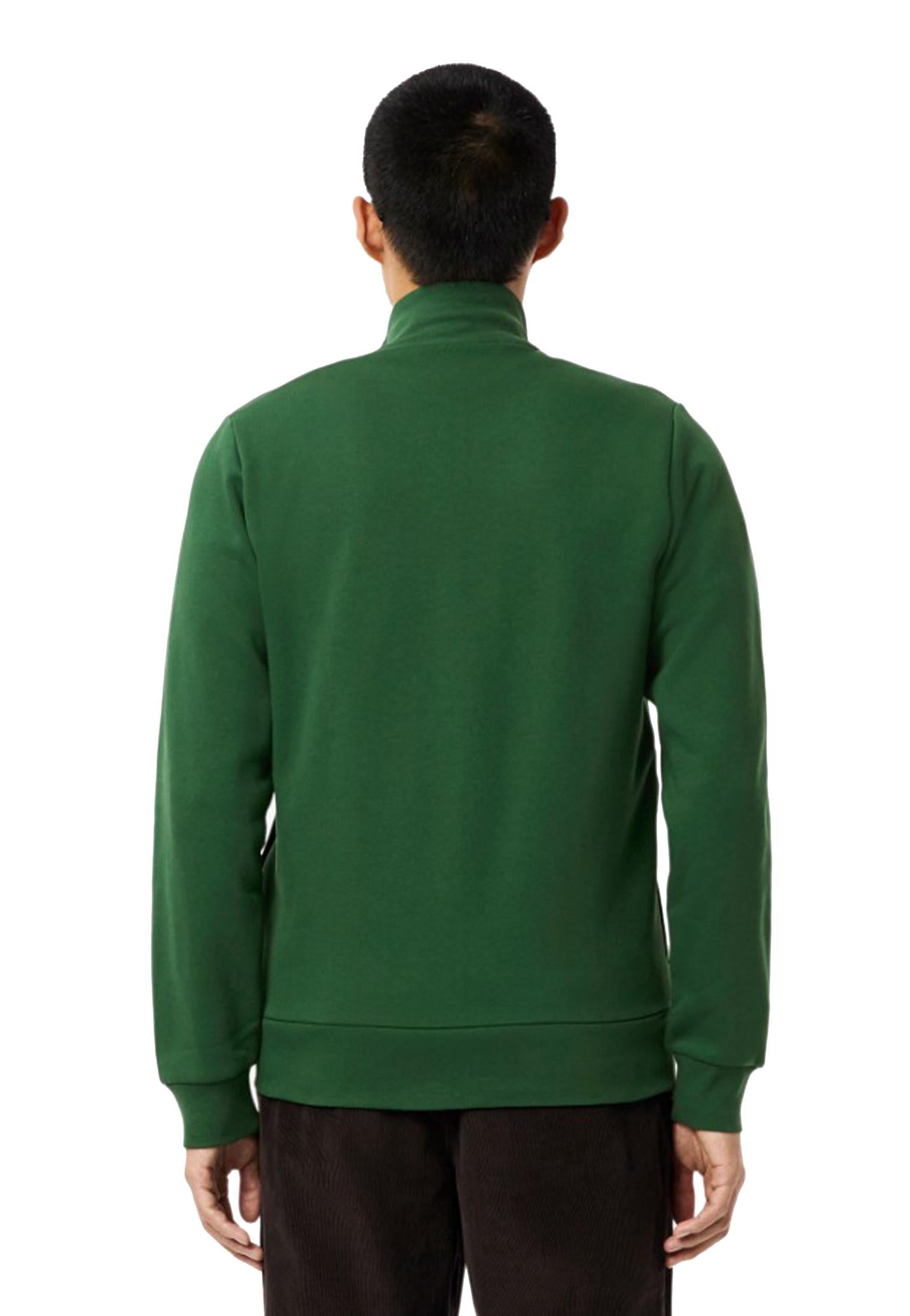 Felpa in pile collo alto full zip verde Lacoste A25 SH9622 132132 LACOSTE 