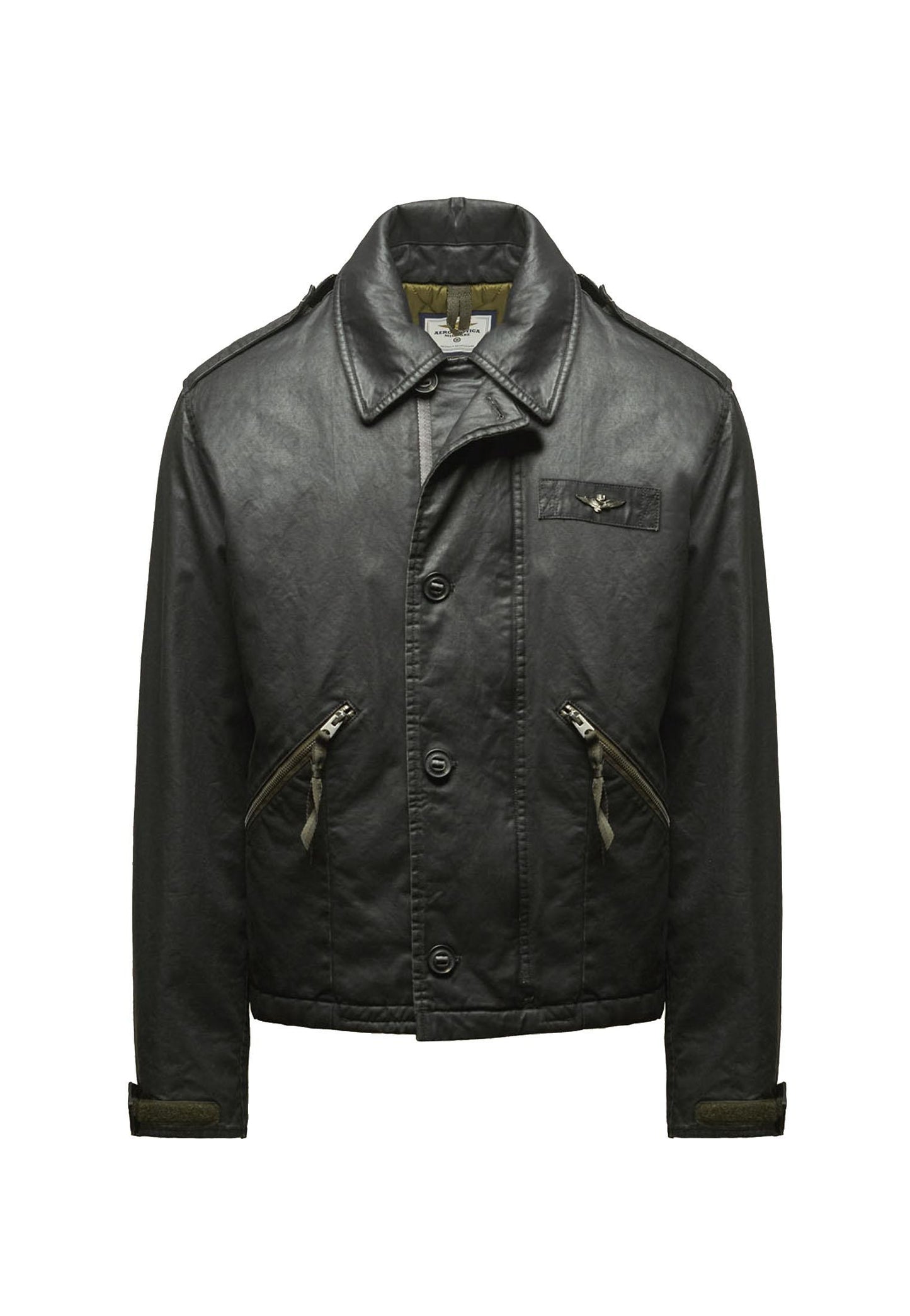 Giubbino imbottito nero cotone Aeronautica Militare A25 252AB3019UCT04215 3430034300 AERONAUTICA MILITARE 