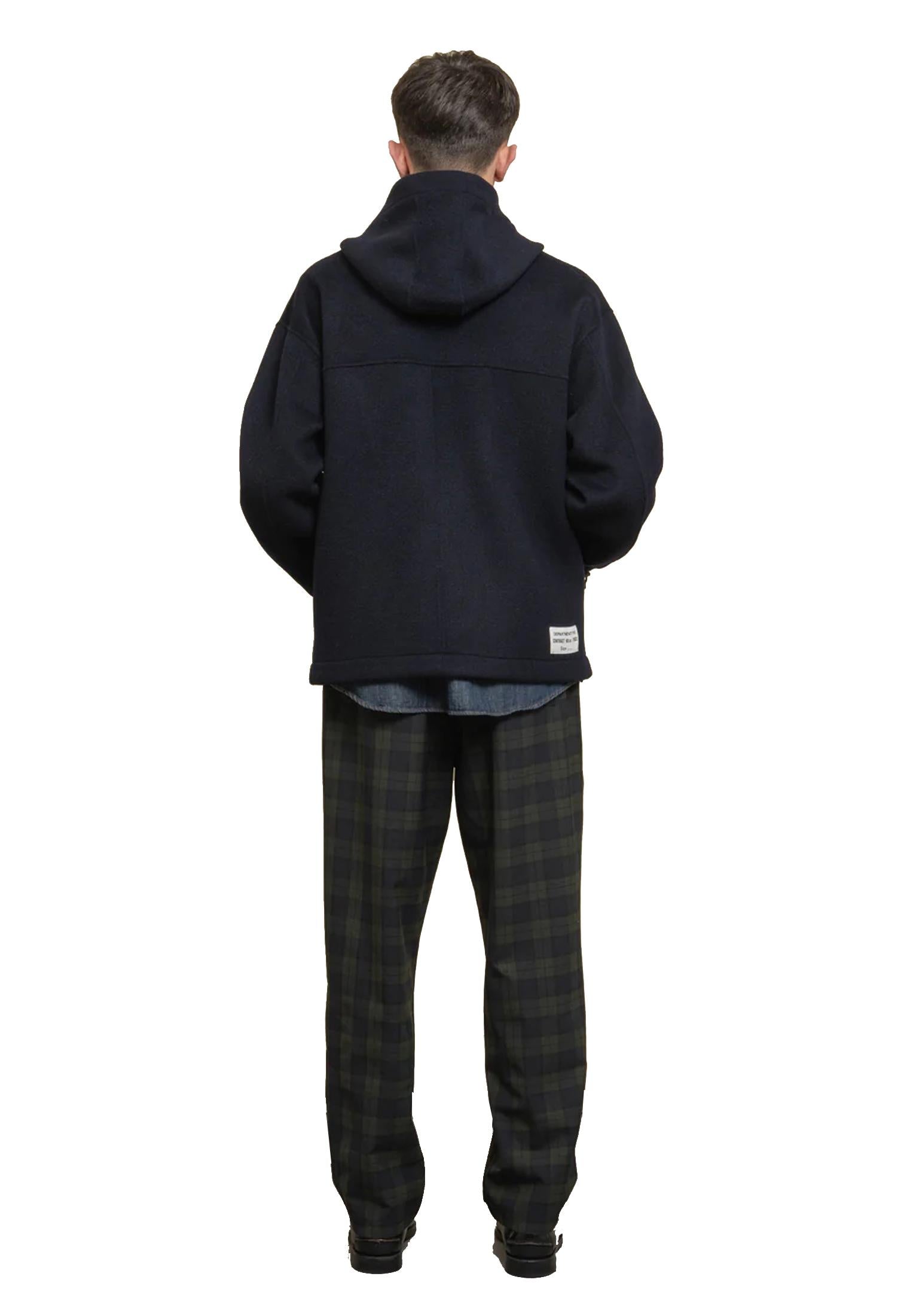 Giubbotto lana con cappuccio e zip blu navy Park Department 5 A25 UC073 51M 2TF0289 //816 DEPARTMENT FIVE 