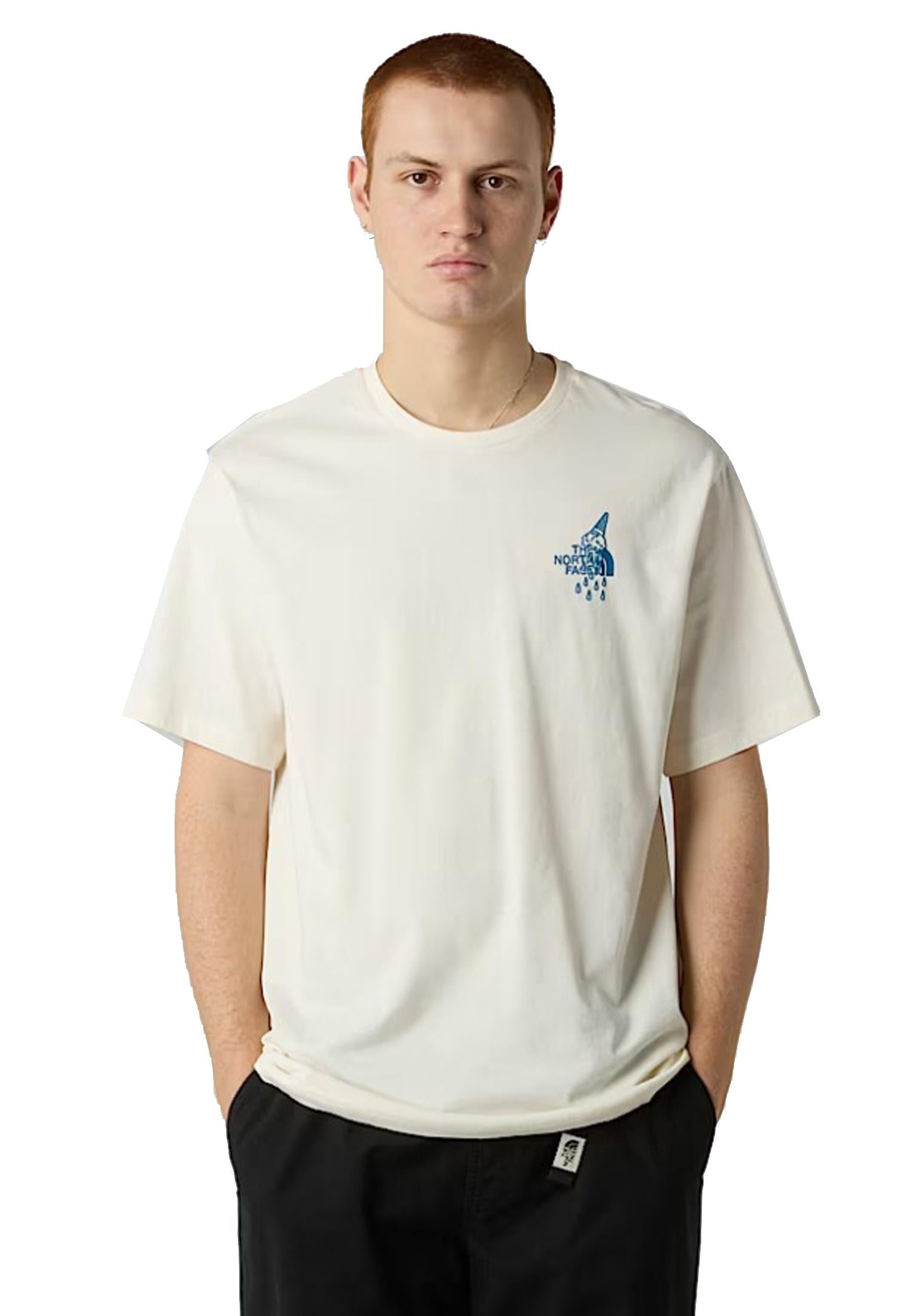 T-shirt girocollo cotone panna Powder Days Relaxed The North Face A25 NF0A8E4DQLI1 NFQLINFQLI THE NORTH FACE 