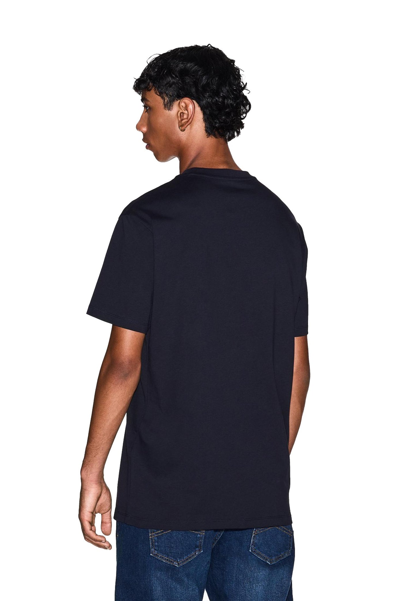 T-shirt blu girocollo cotone logo minimal cuore regular fit Armani Exchange A25 XM001281 AF10361 UB101UB101 ARMANI EXCHANGE 