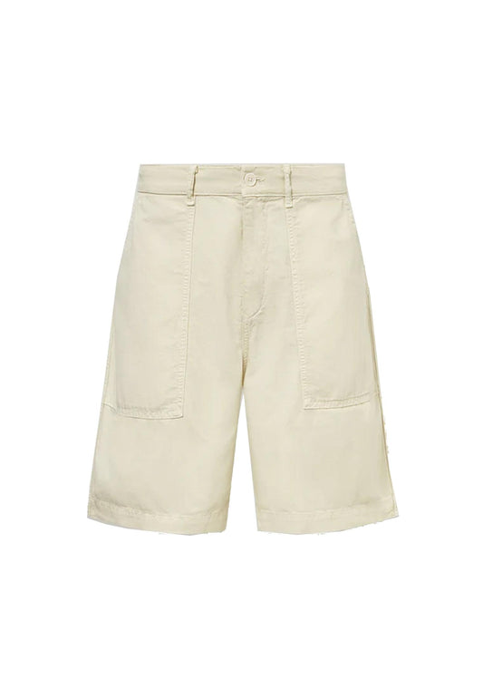 Pantaloni corti bermuda cotone e lino beige Maritime Belstaff P26 106385 Silver BirchSilver Birch BELSTAFF 