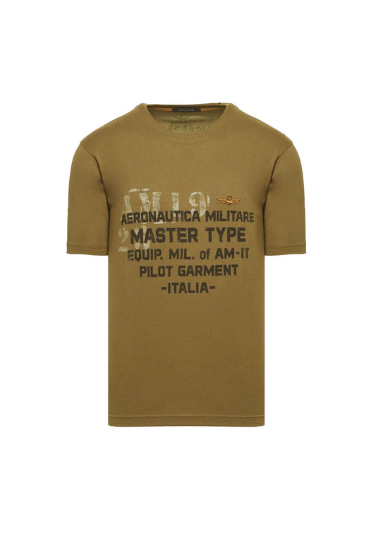 T-shirt girocollo stampata verde oliva Aeronautica Militare A25 252TS2479UJ00641 0719807198 AERONAUTICA MILITARE 