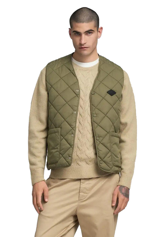 Gilet smanicato imbottito trapuntato verde militare regular fit Replay A25 M8474 .000.85312 317317 REPLAY 