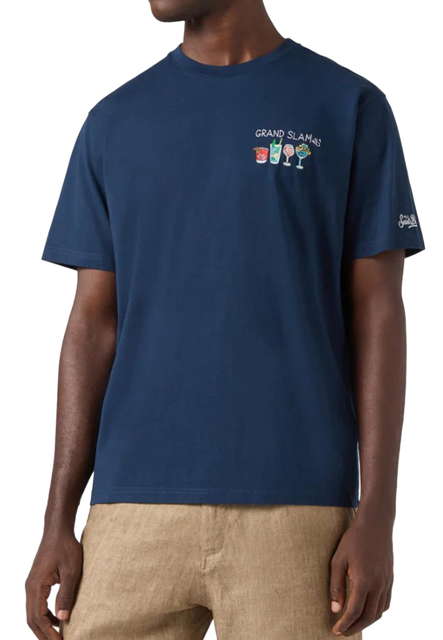 T-shirt girocollo blu cotone Portofino Grand Slam MC2 Saint Barth P26 POT0001 04483L04483L MC2 