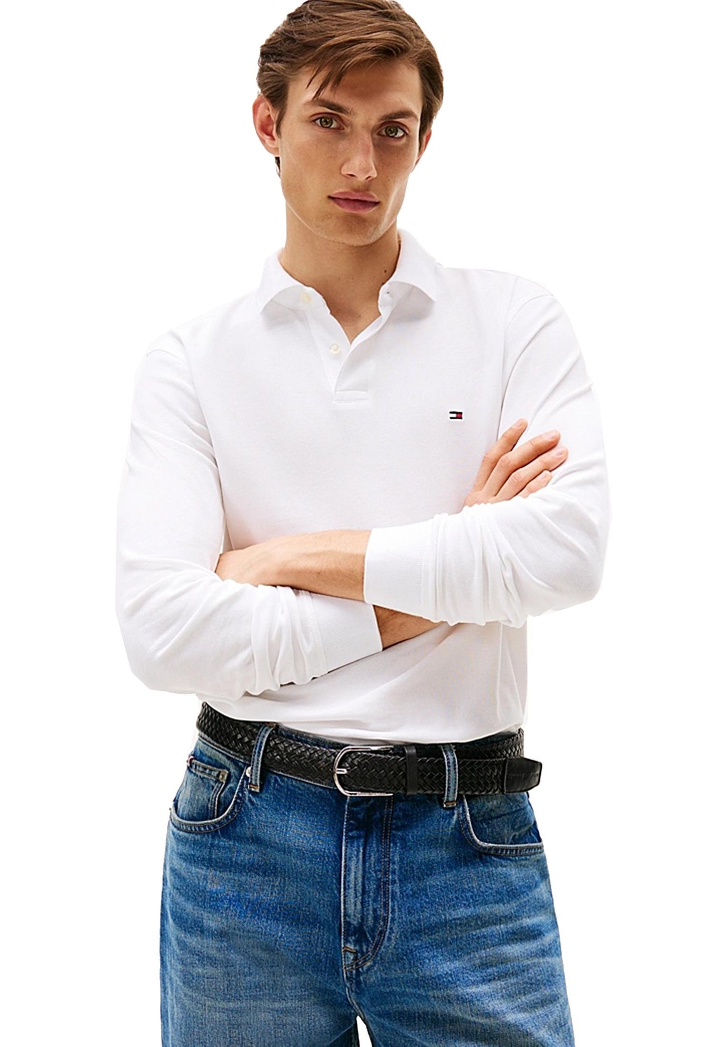 Polo bianca maniche lunghe cotone regular fit Tommy Hilfiger A25 MW0MW20183YBR YBRYBR TOMMY HILFIGER 