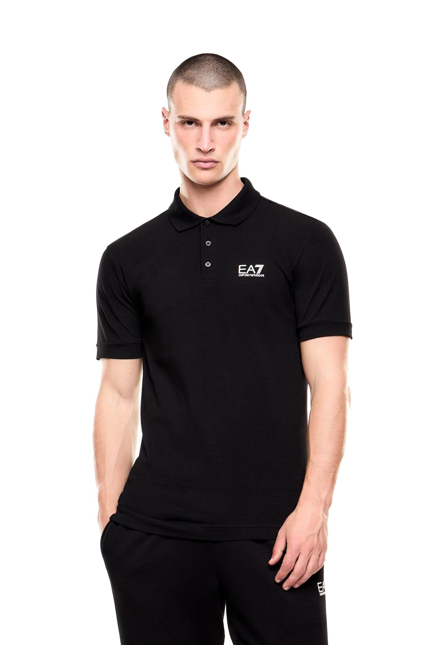 Polo cotone nera mezza manica Core Indentity EA7 Armani P26 8NPF14 PJVQZ 12001200 EA7 